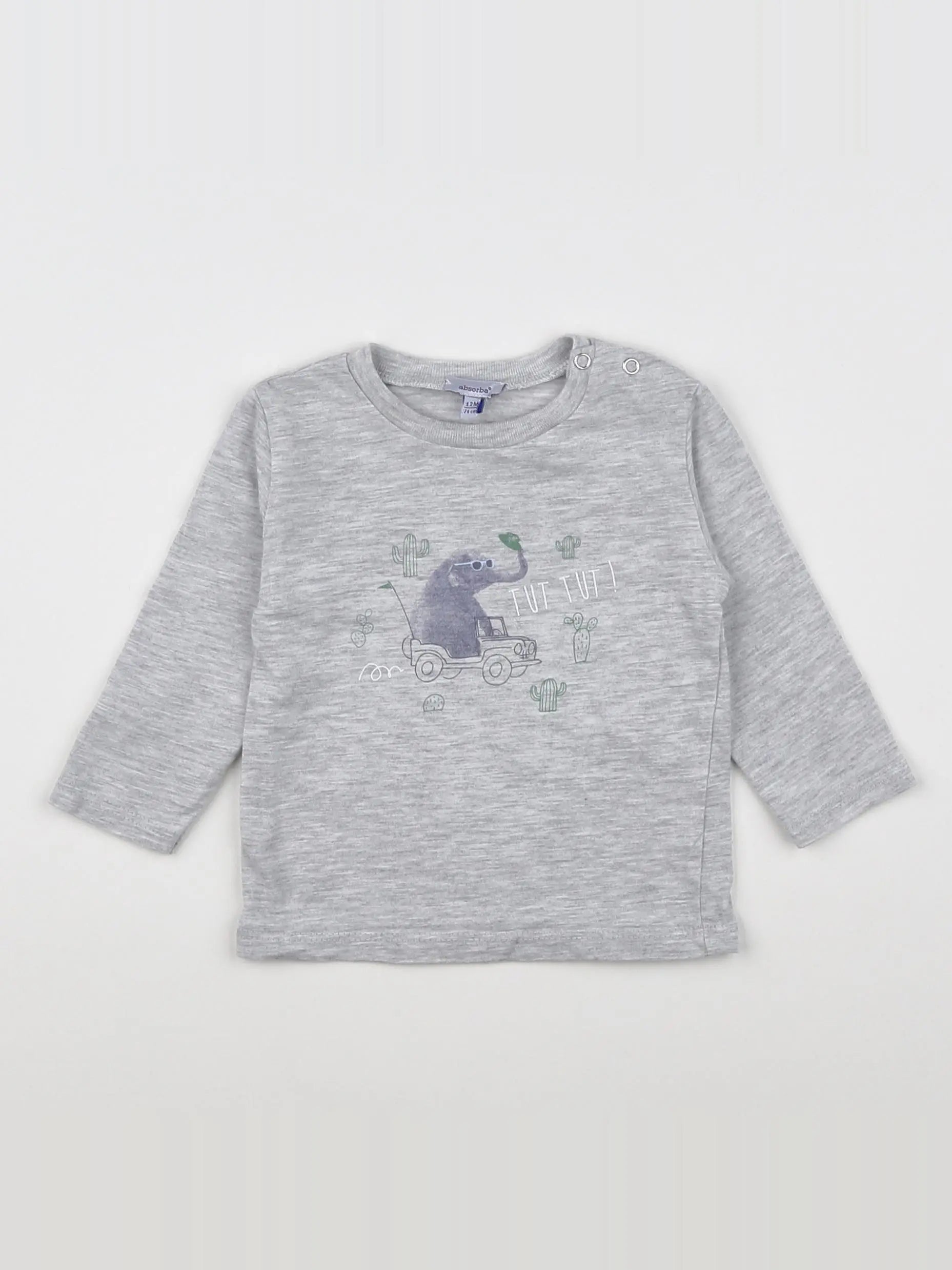 Absorba - tee-shirt gris - 12 mois