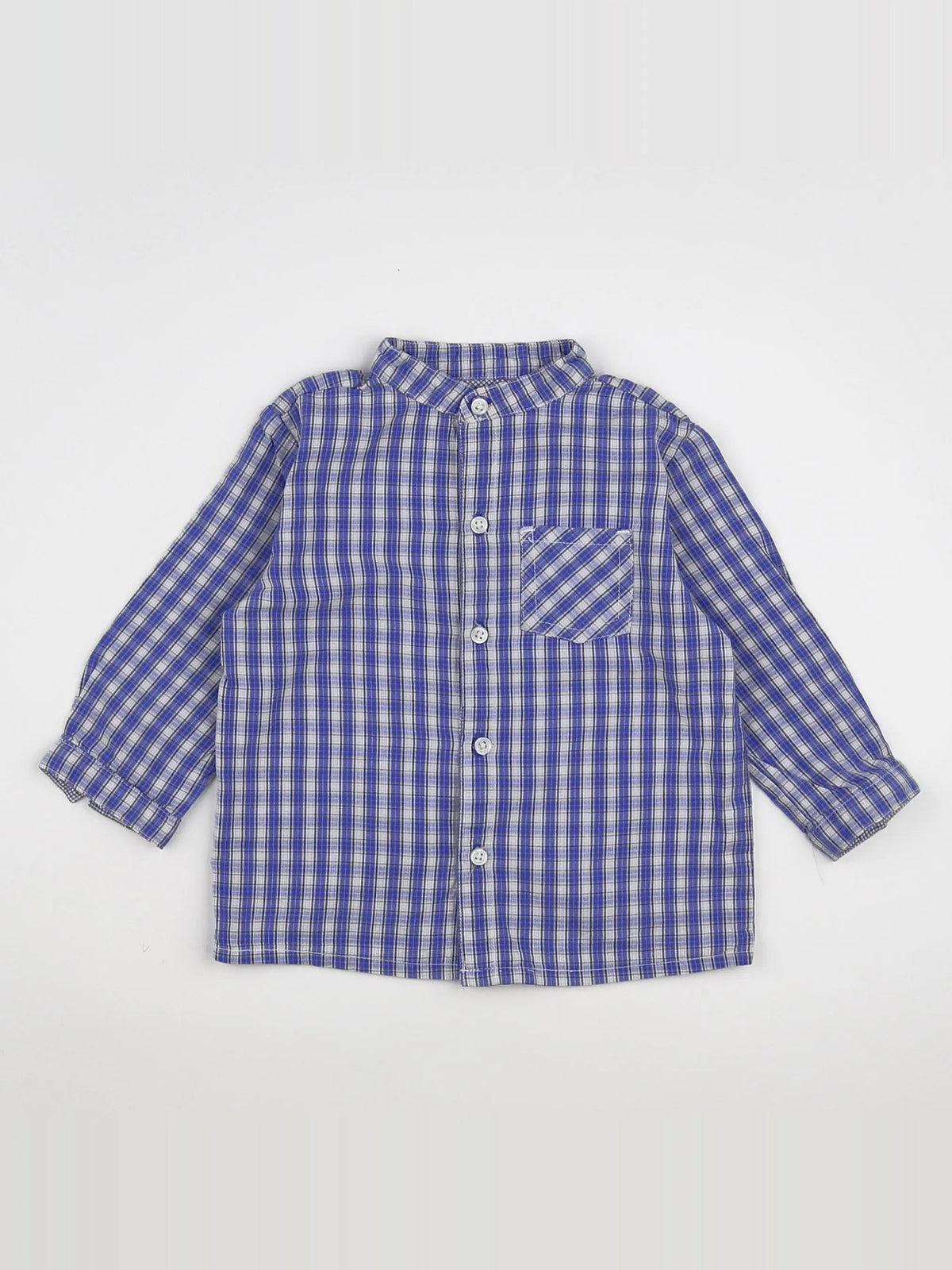 Boutchou - chemise bleu, blanc - 12 mois