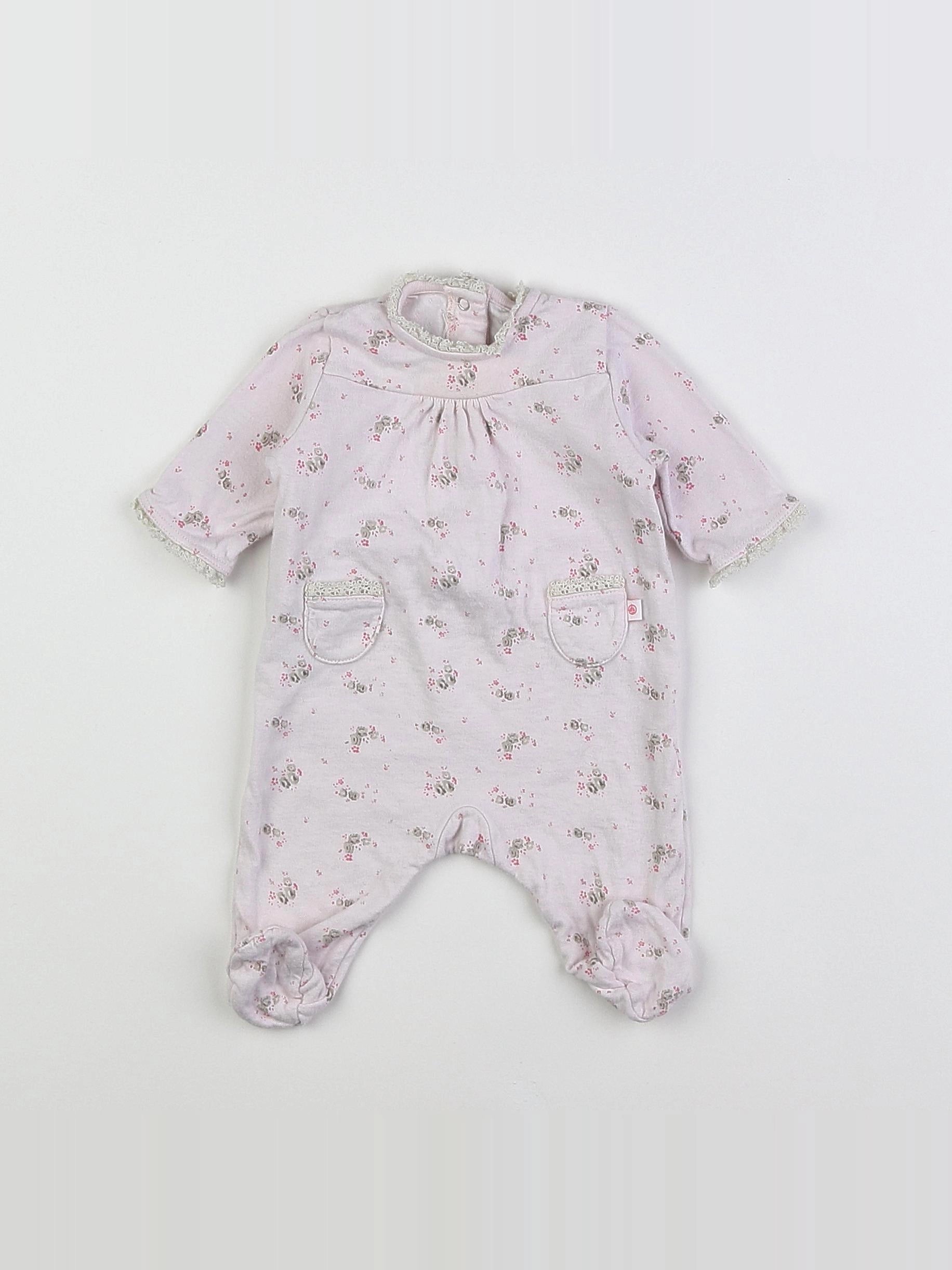 Petit Bateau - pyjama rose - 0 mois