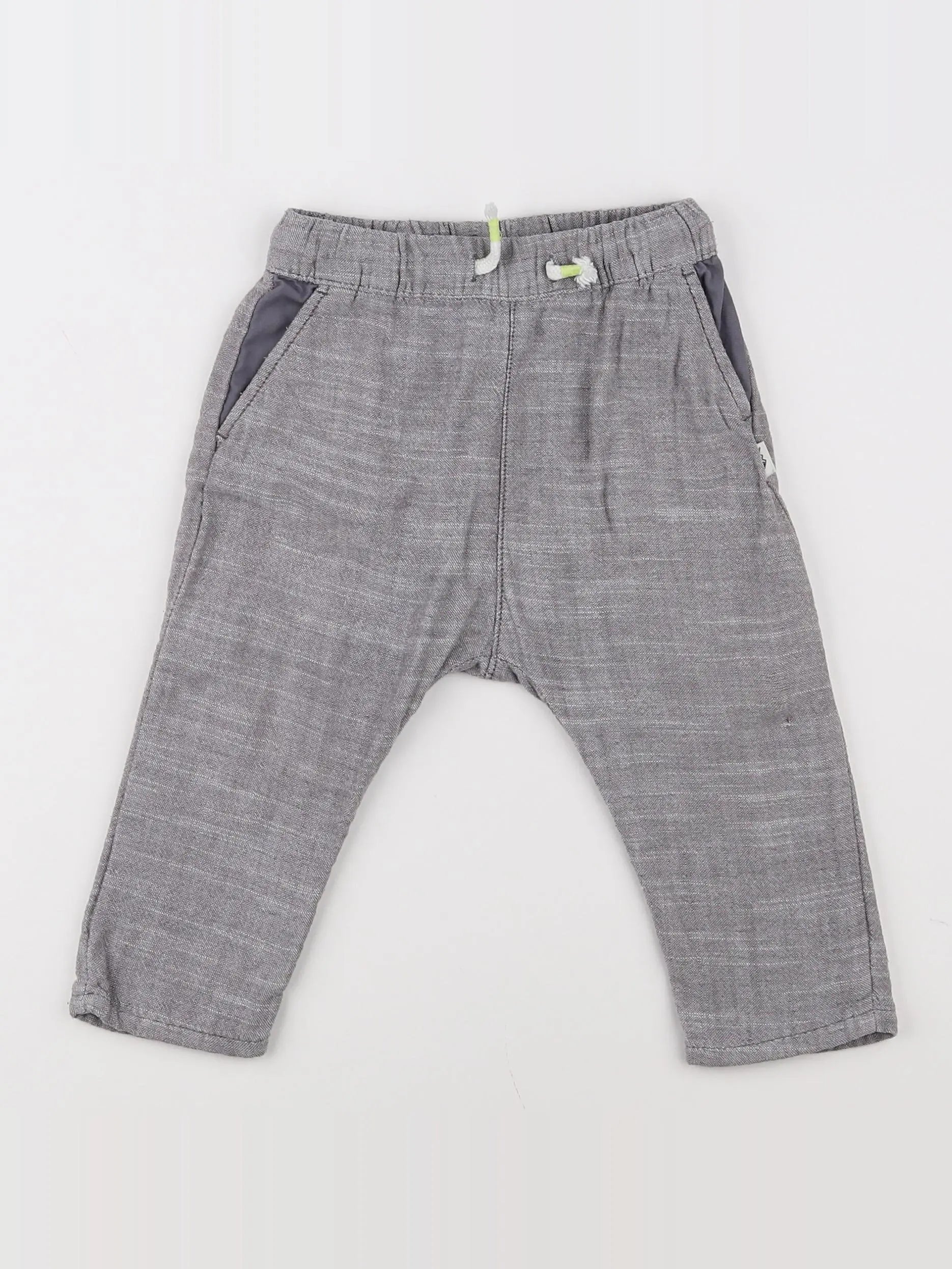H&M - pantalon gris - 9/12 mois