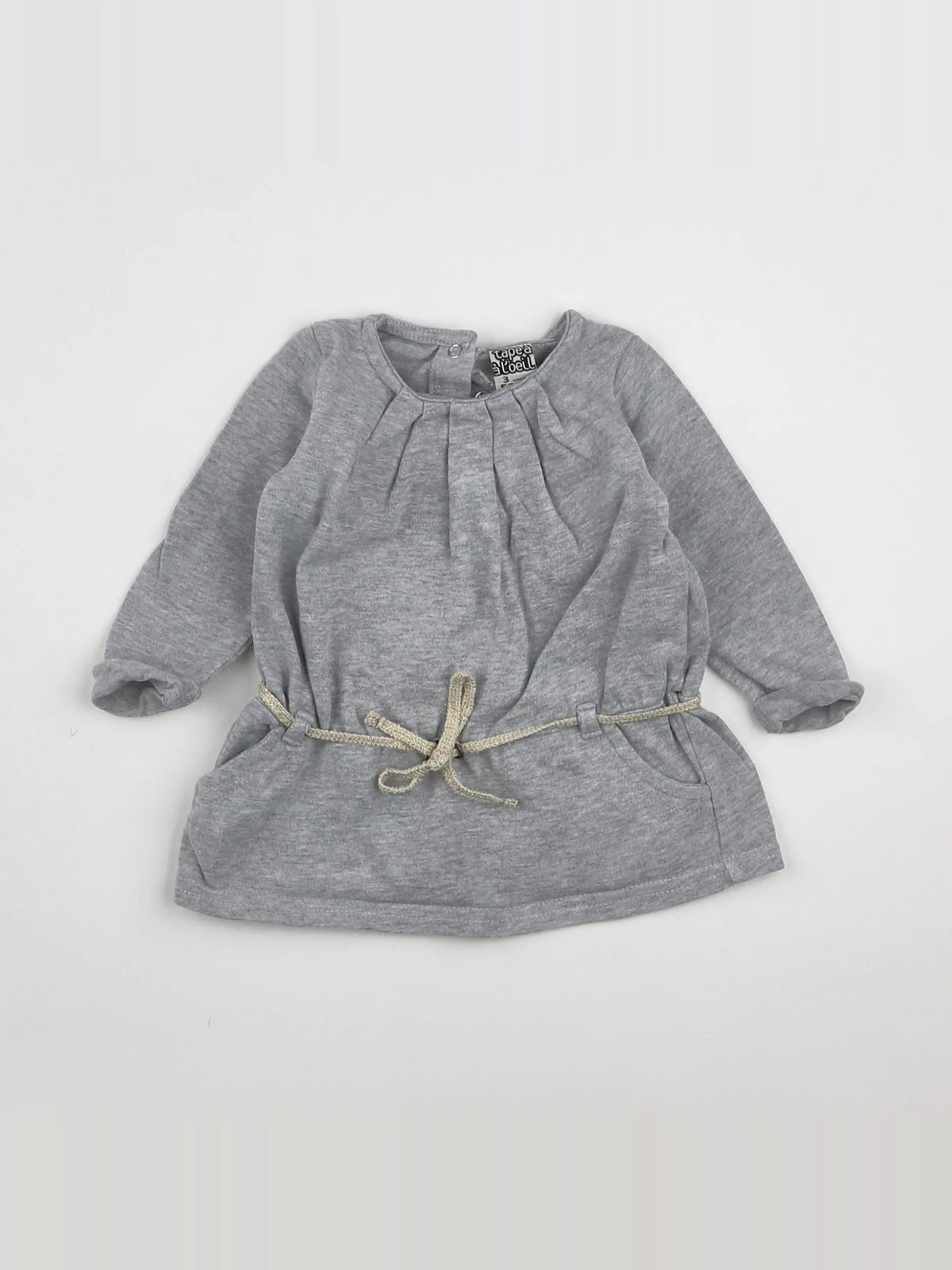 Tape à l'oeil - robe gris - 3 mois