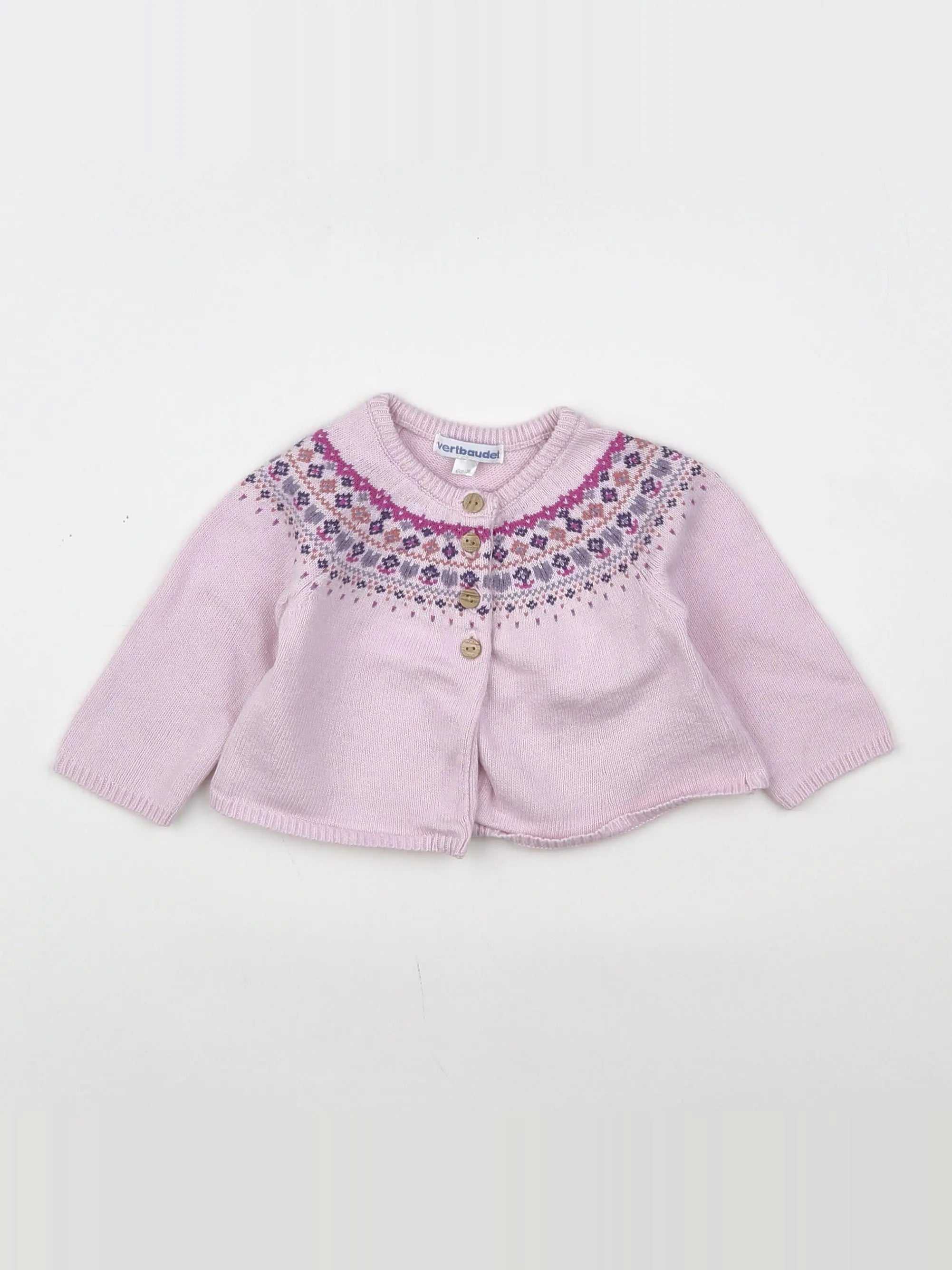 Vertbaudet - gilet rose - 3 mois