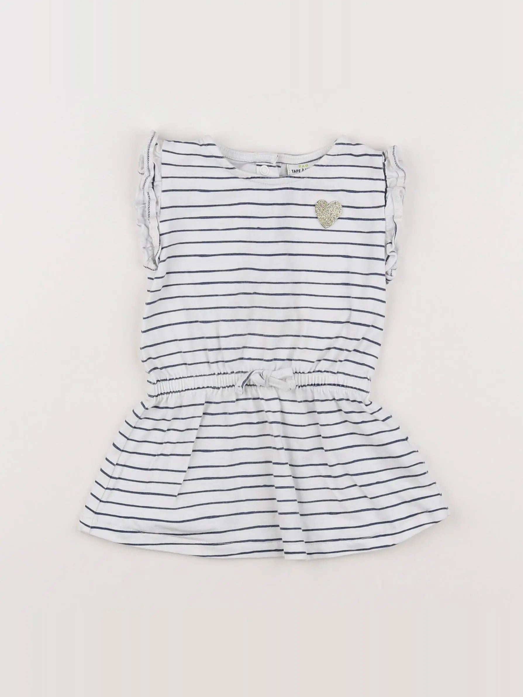 Tape à l'oeil - robe blanc, bleu - 9 mois