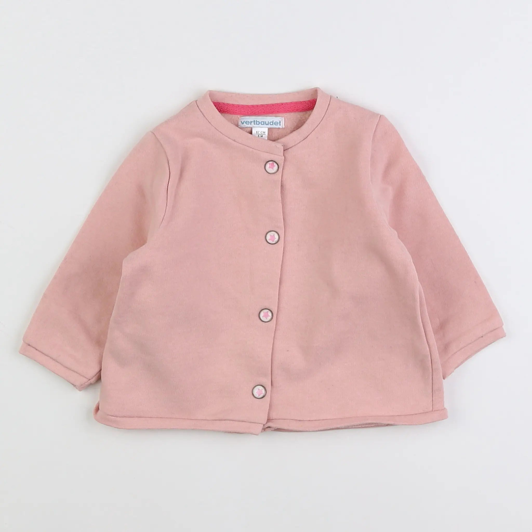 Vertbaudet - sweat rose - 6 mois