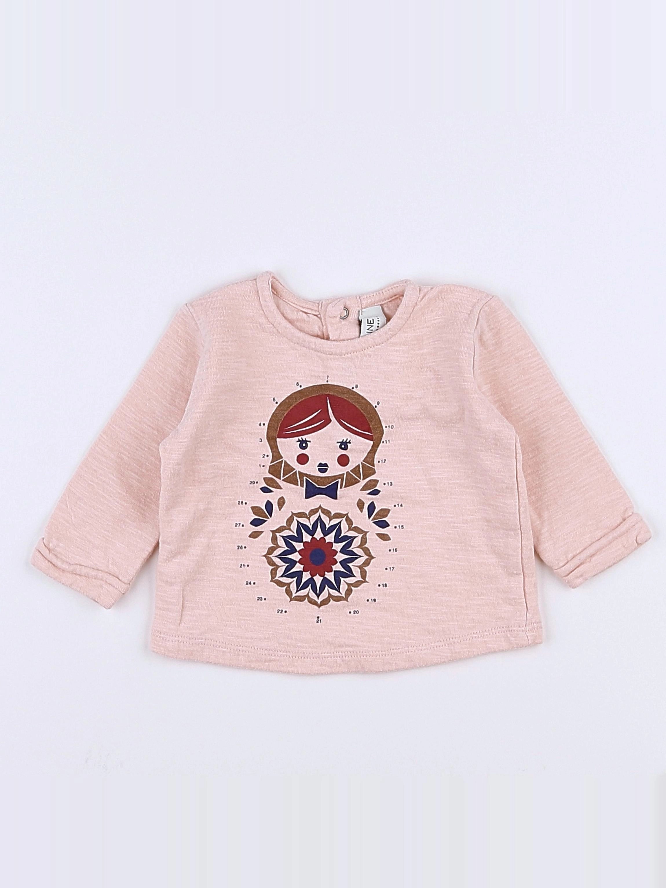 Blune - tee-shirt rose - 6 mois