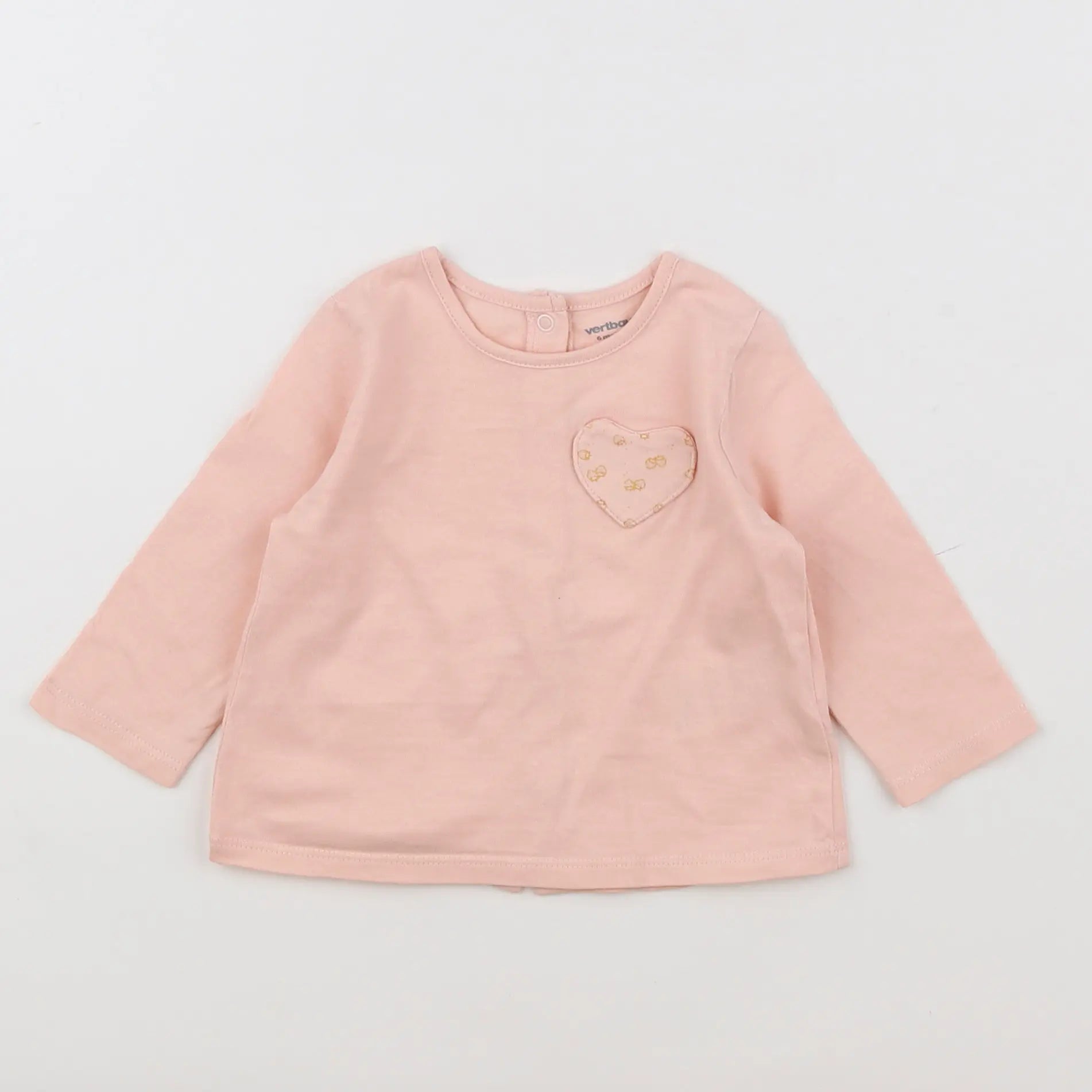Vertbaudet - tee-shirt rose - 6 mois