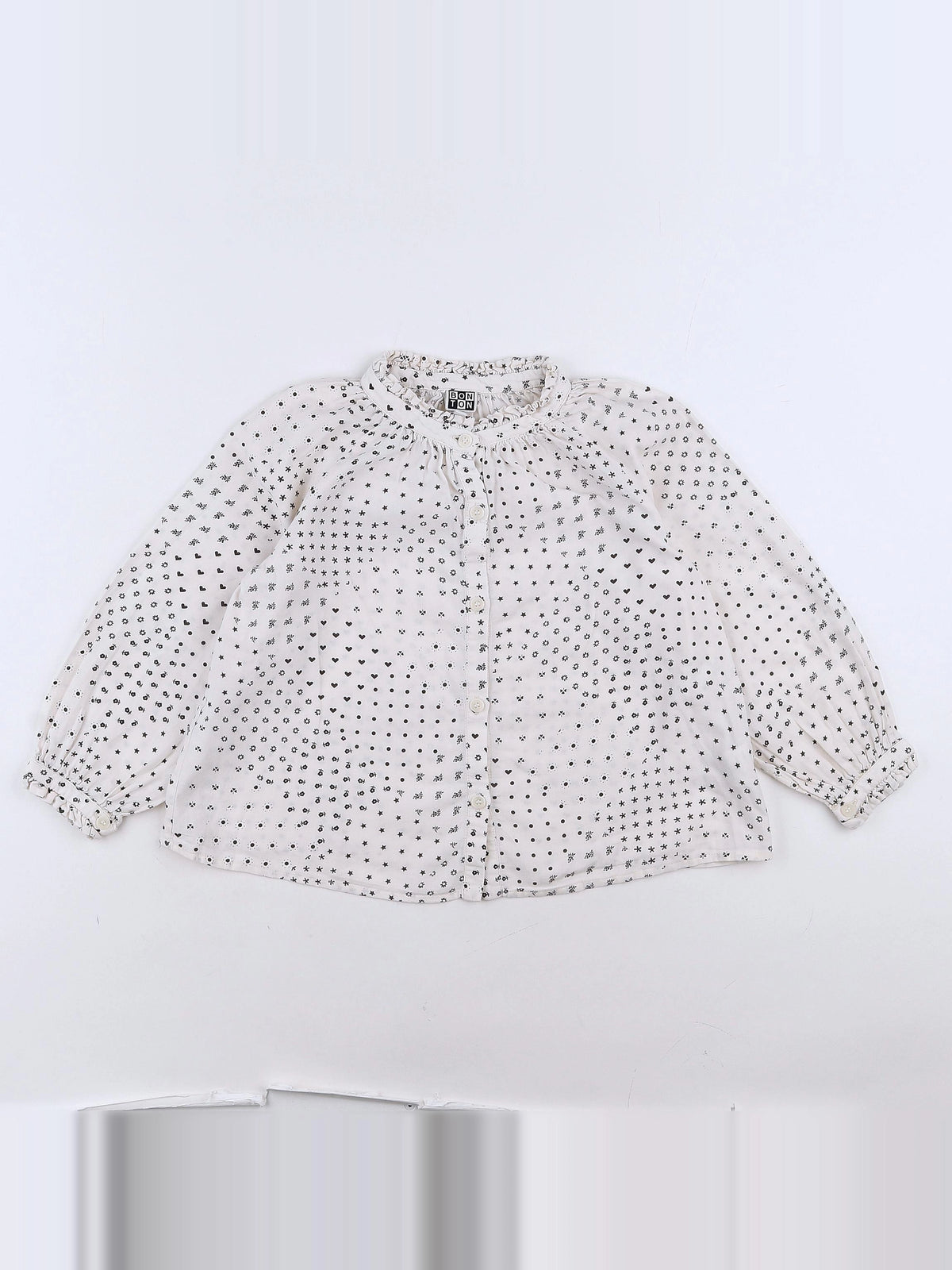 Bonton - blouse blanc, gris - 6 ans