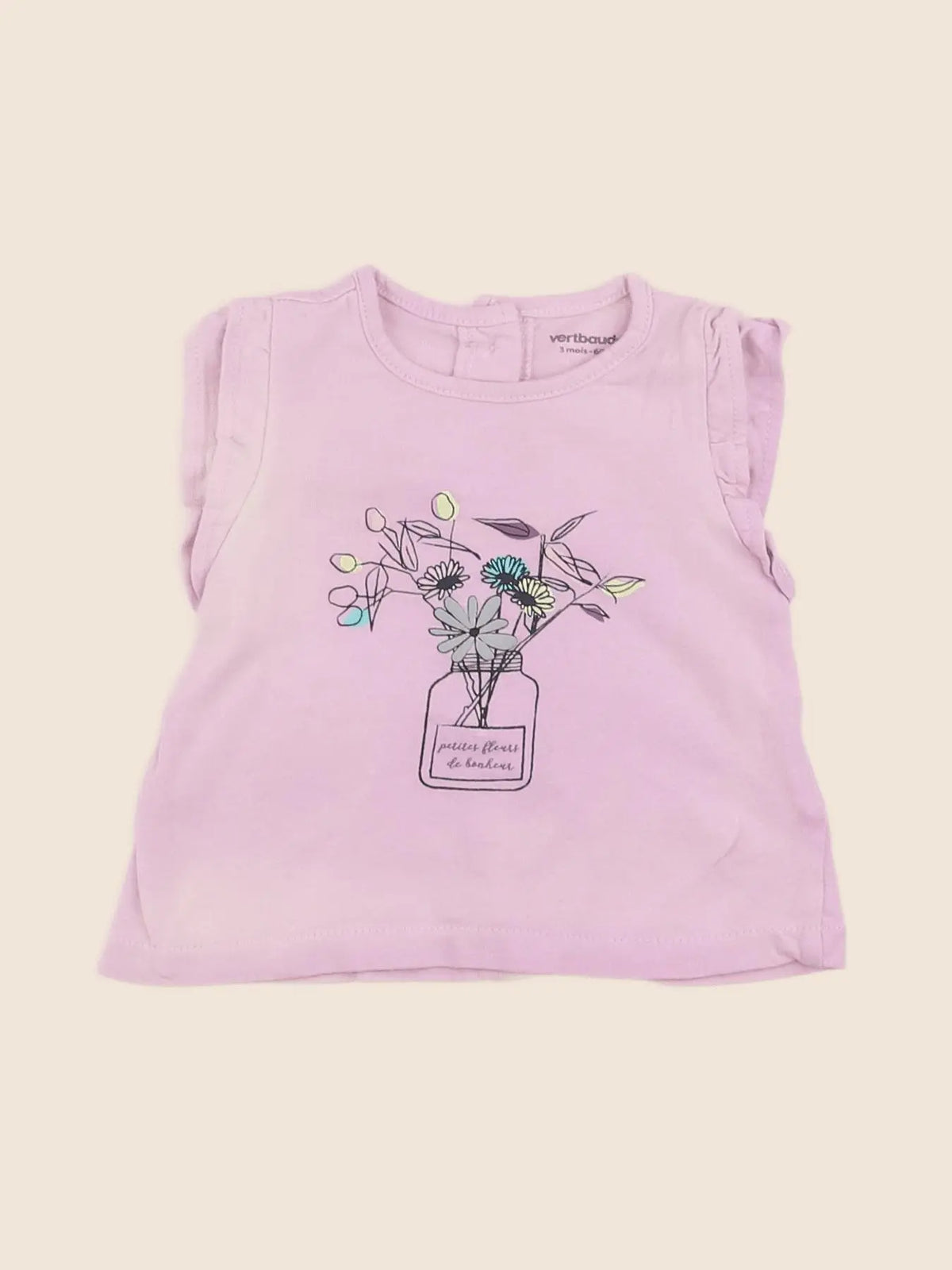 Vertbaudet - tee-shirt rose - 3 mois