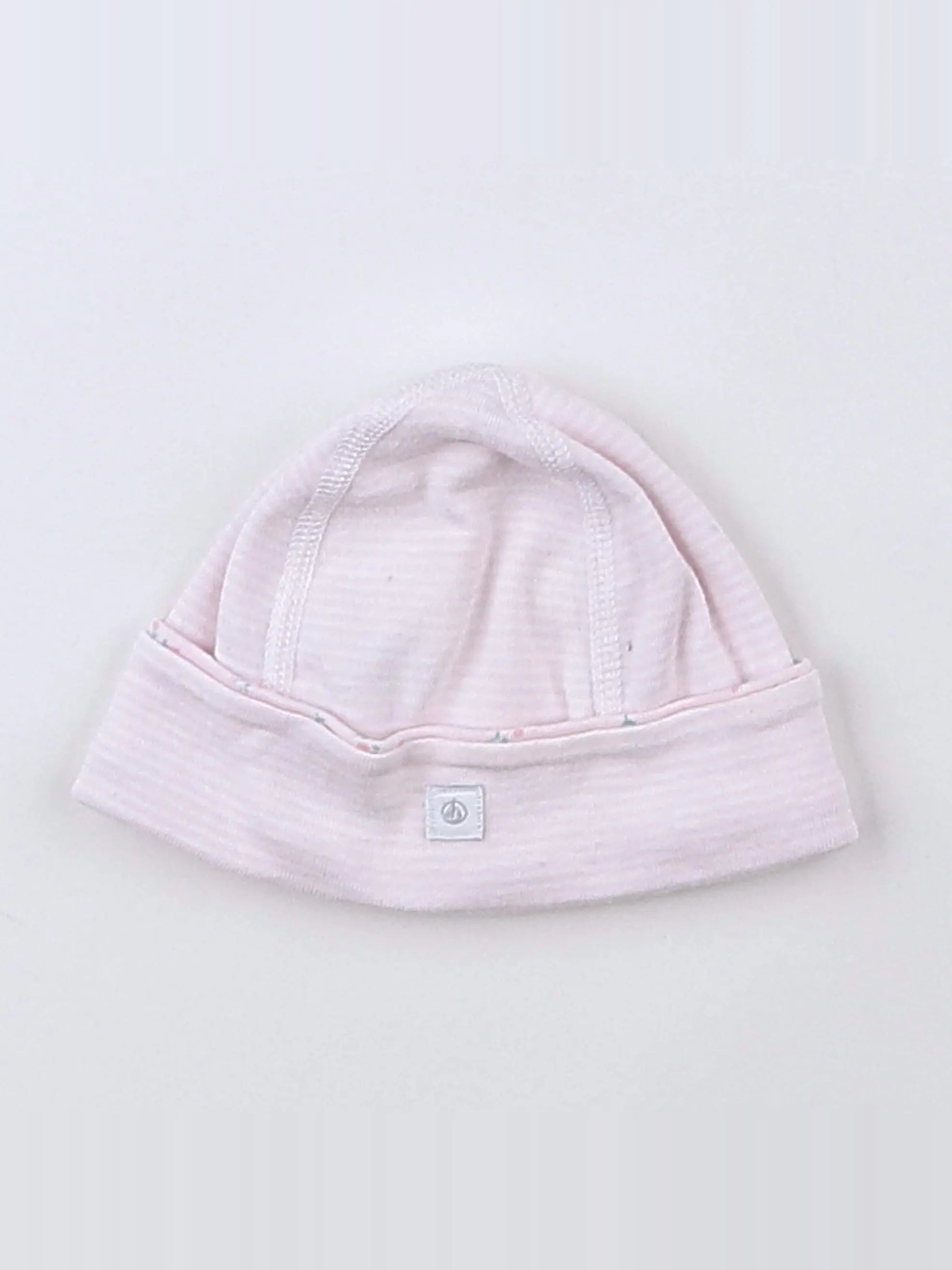 Petit Bateau - bonnet réversible gris, rose - 3 mois