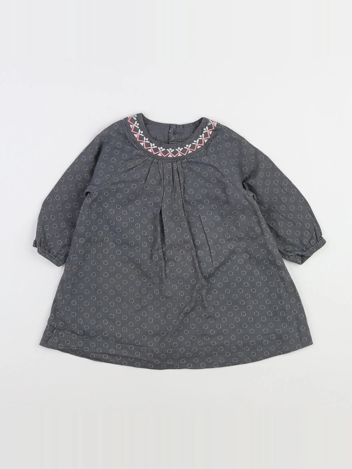 Vertbaudet - robe gris - 9 mois