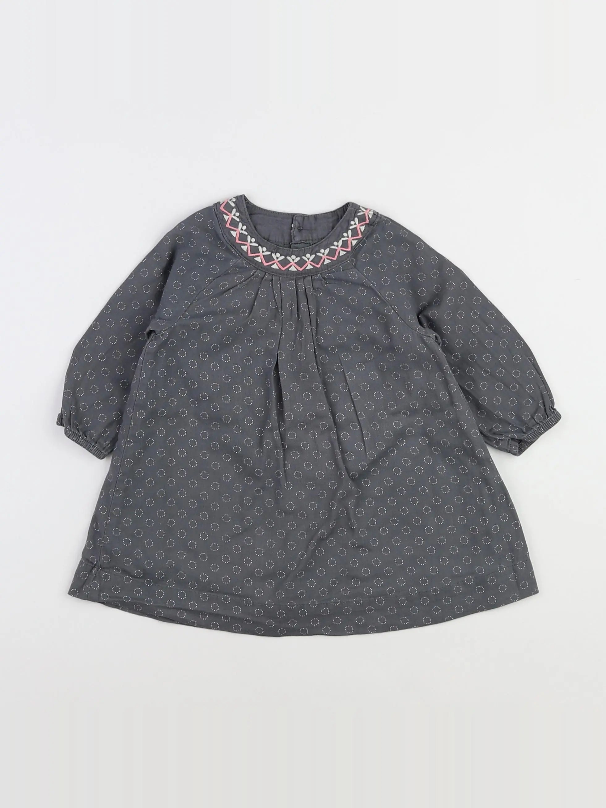 Vertbaudet - robe gris - 9 mois