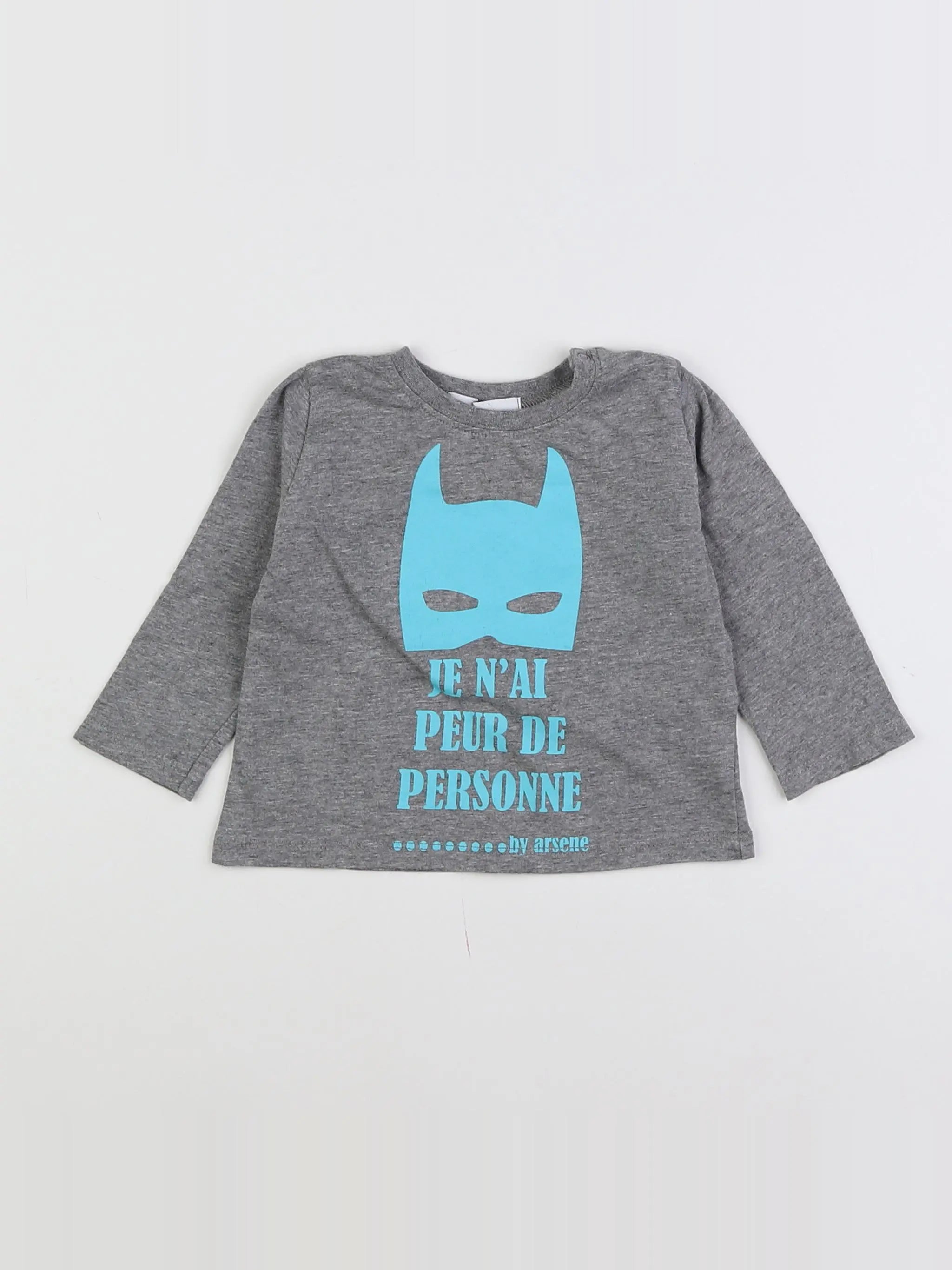 Arsène et les pipelettes - tee-shirt bleu, gris - 6 mois