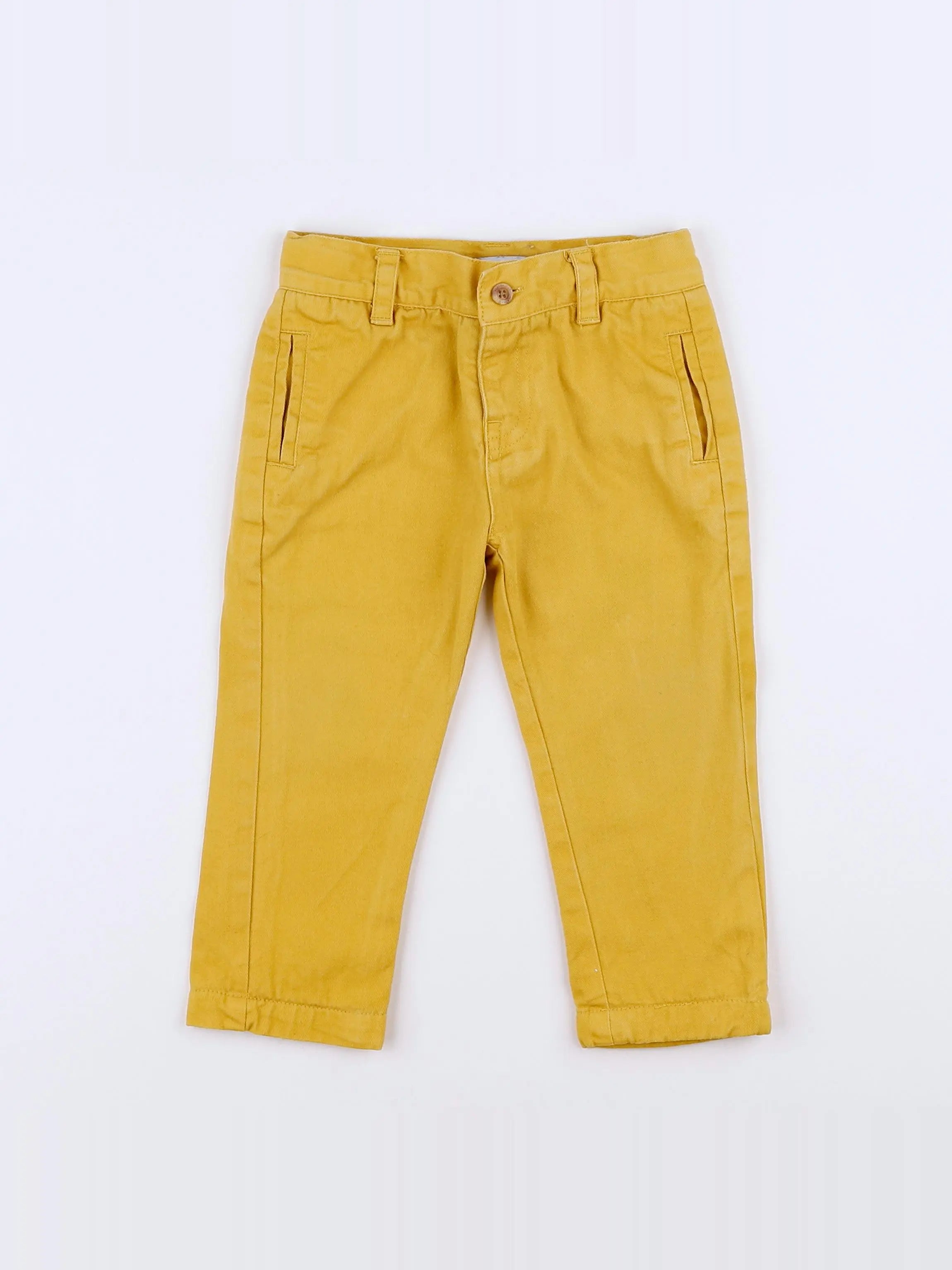 Vertbaudet - pantalon jaune - 12 mois