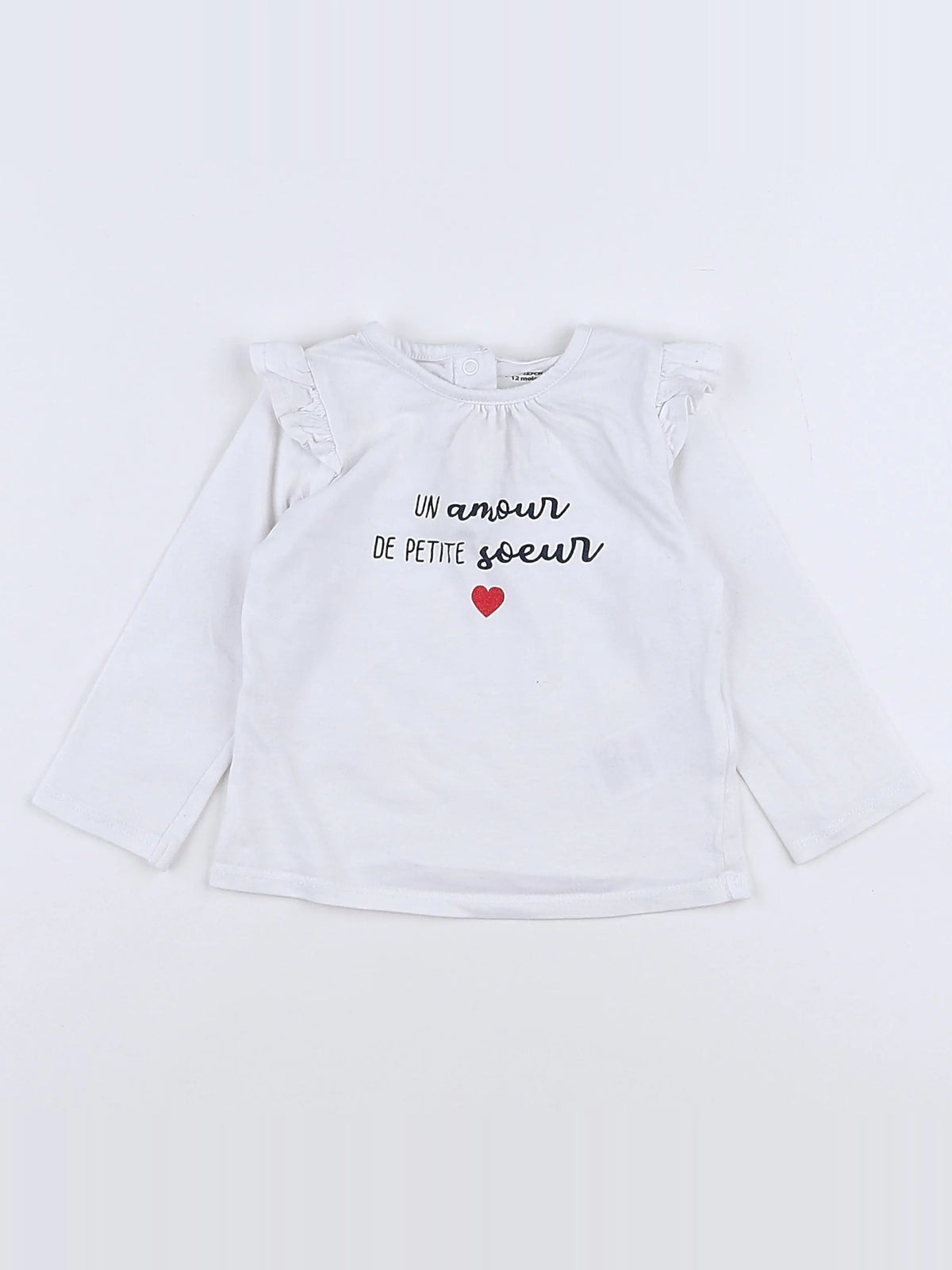 Vertbaudet - tee-shirt blanc - 12 mois