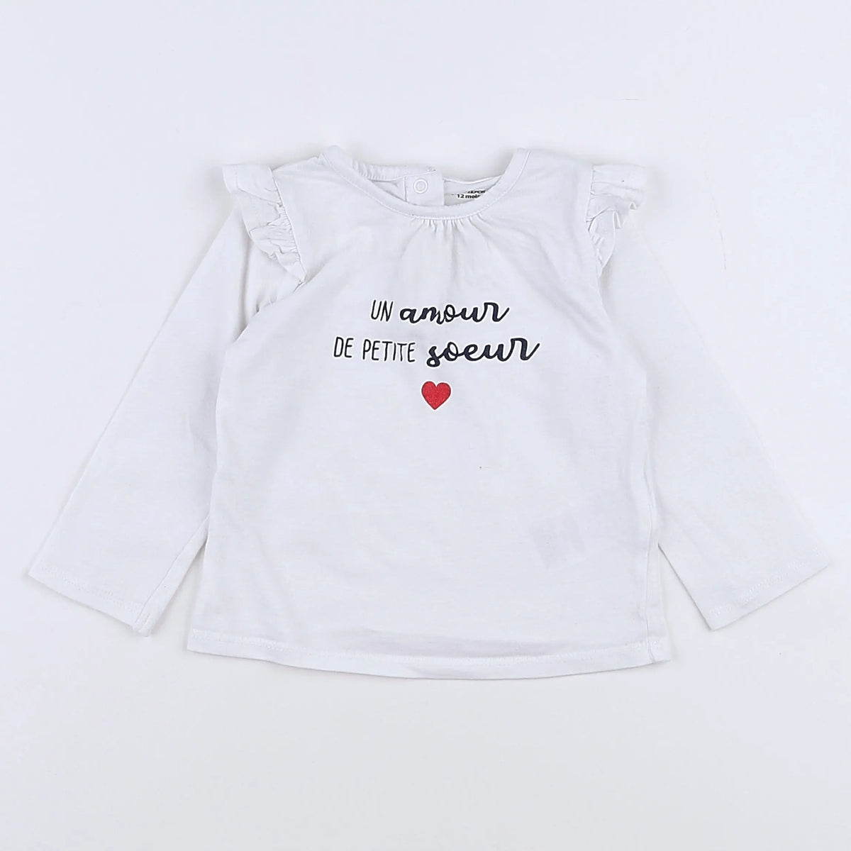 Vertbaudet - tee-shirt blanc - 12 mois