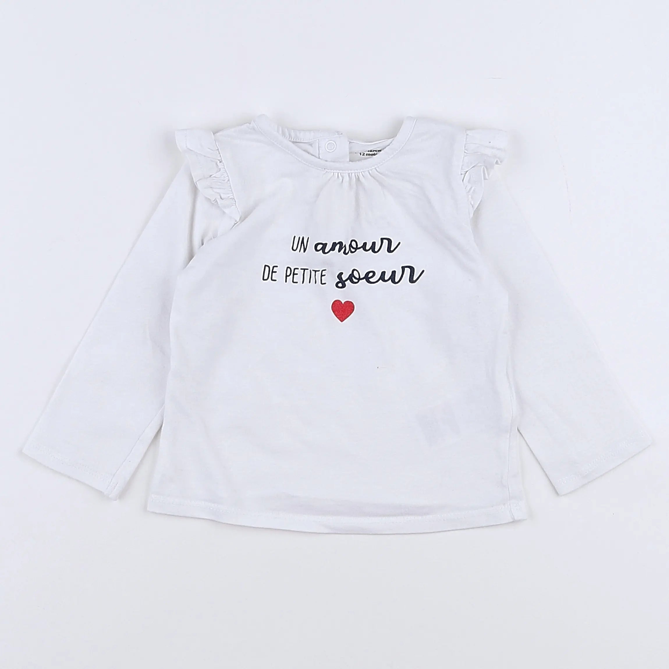 Vertbaudet - tee-shirt blanc - 12 mois