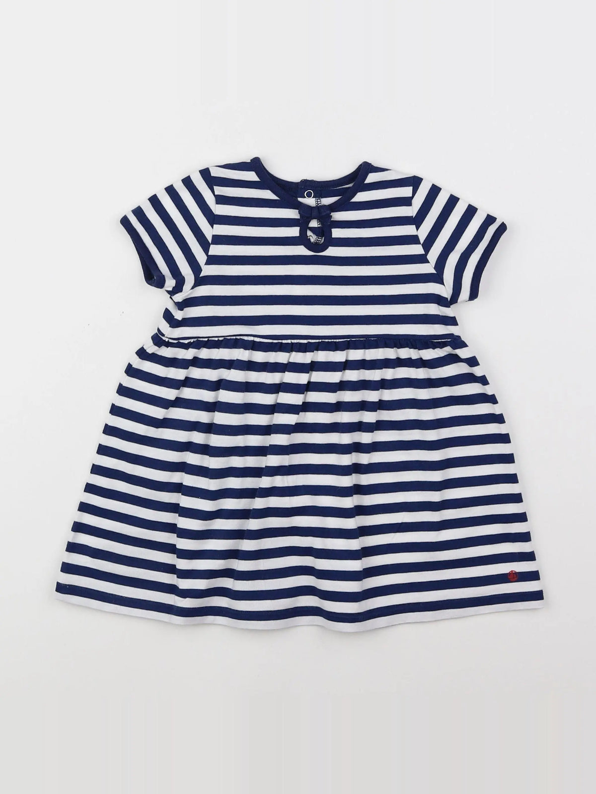 Petit Bateau - robe blanc, bleu - 12 mois