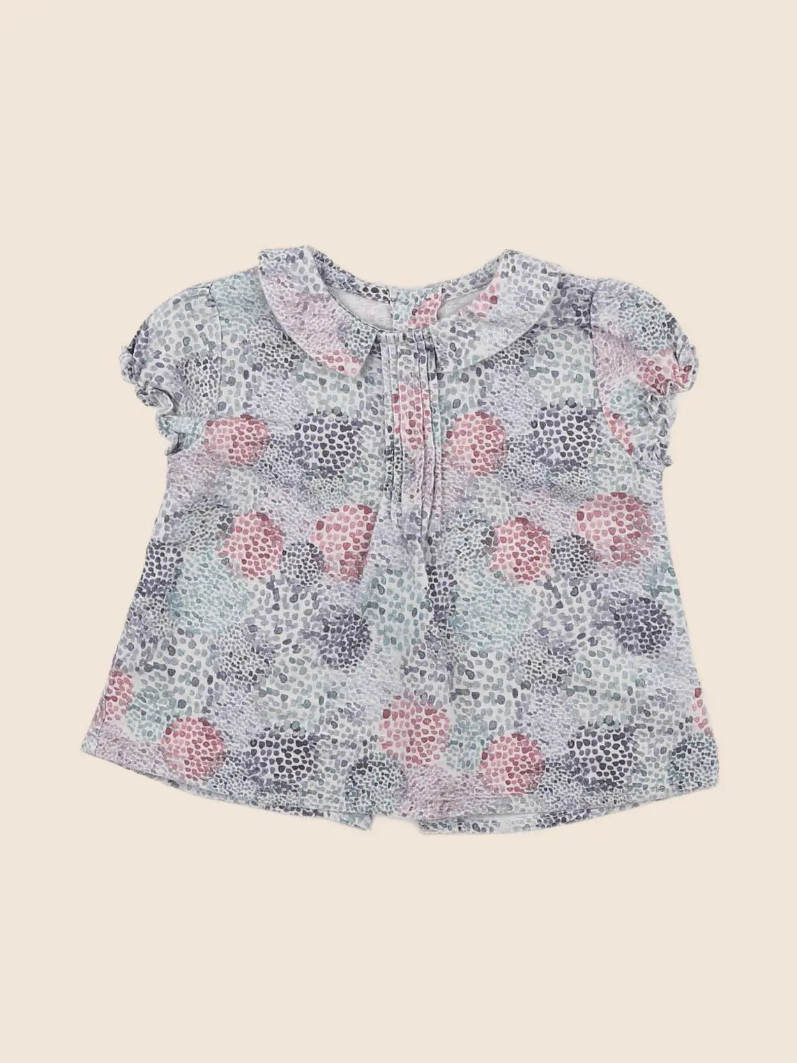 Bonnet à Pompon - blouse multicolore - 18 mois
