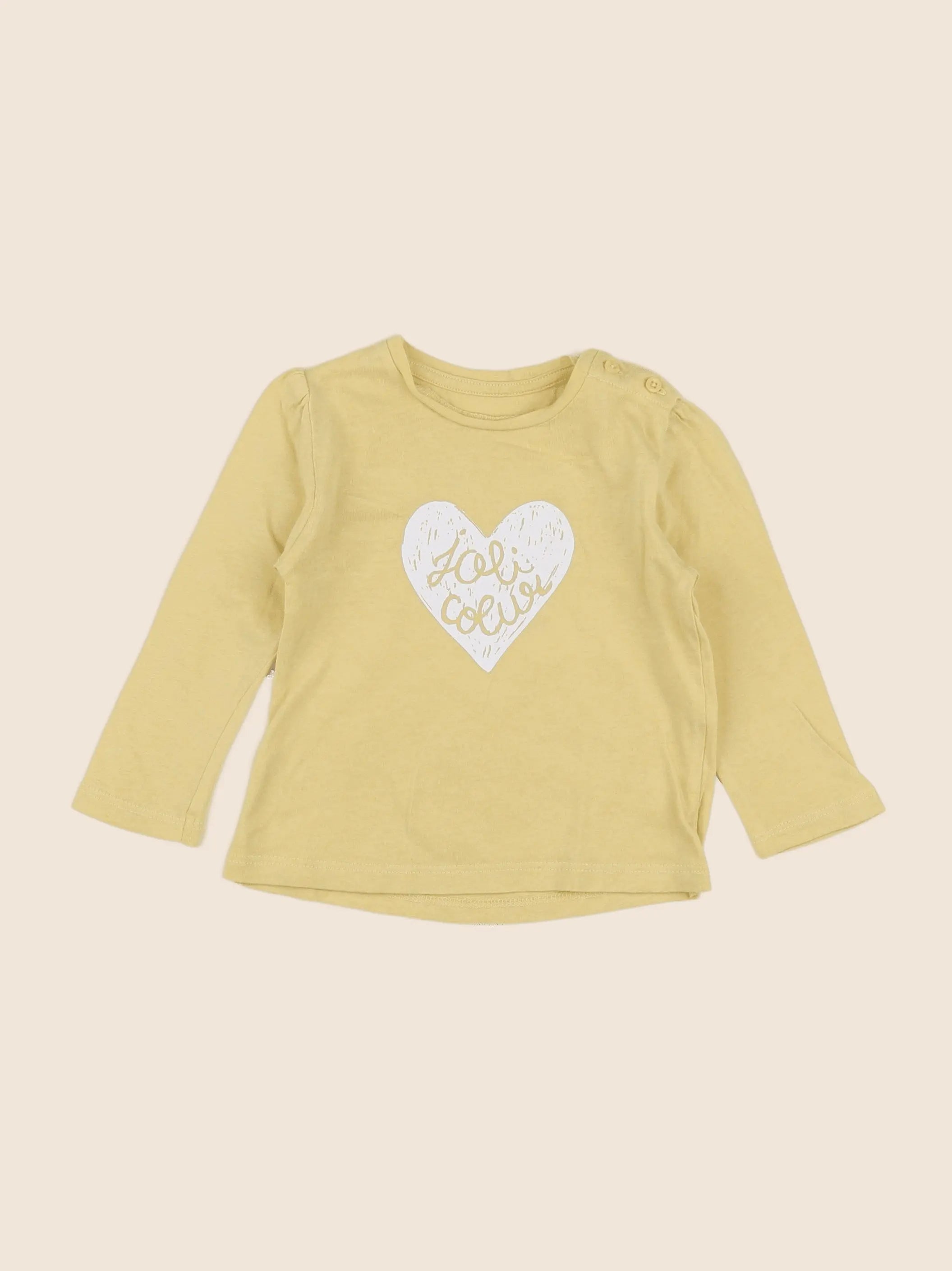 Vertbaudet - tee-shirt jaune - 9 mois