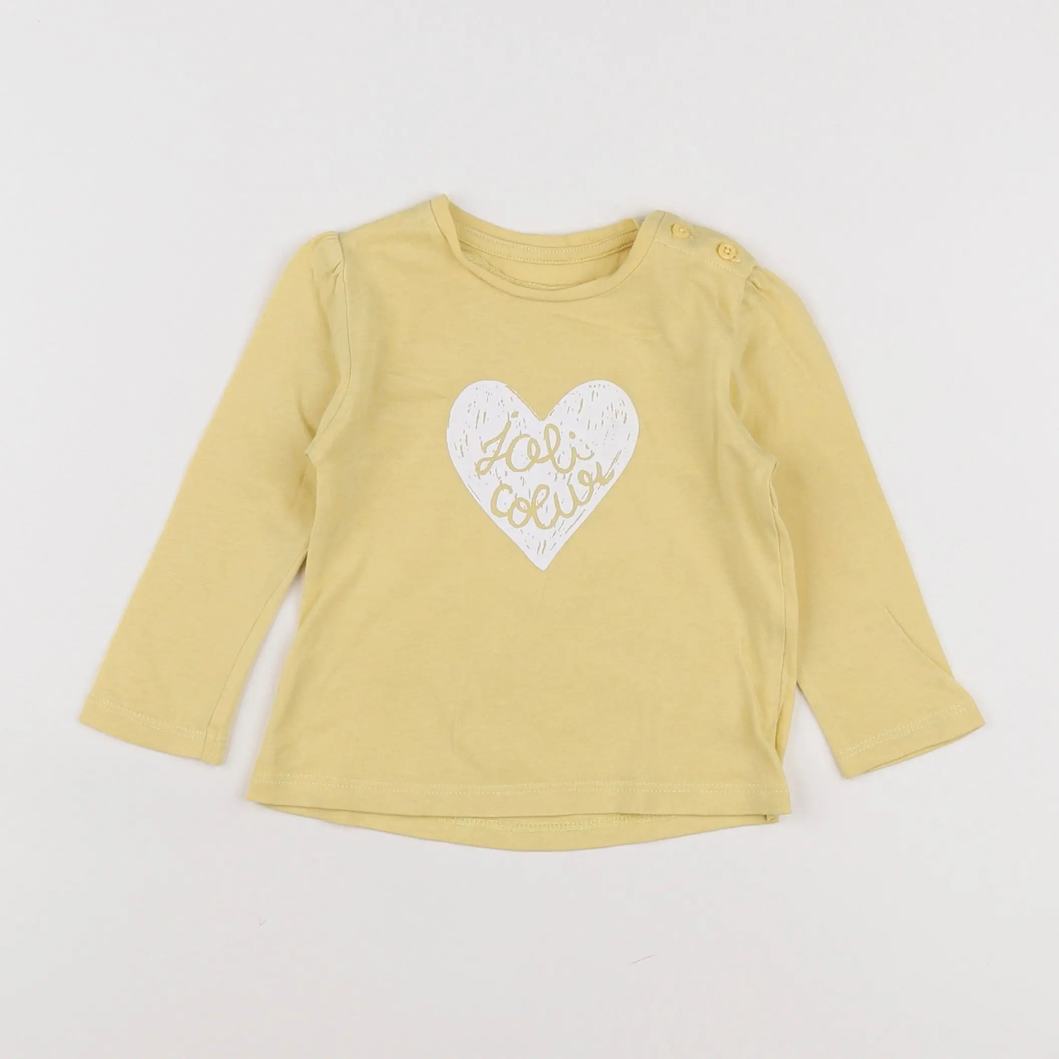 Vertbaudet - tee-shirt jaune - 9 mois