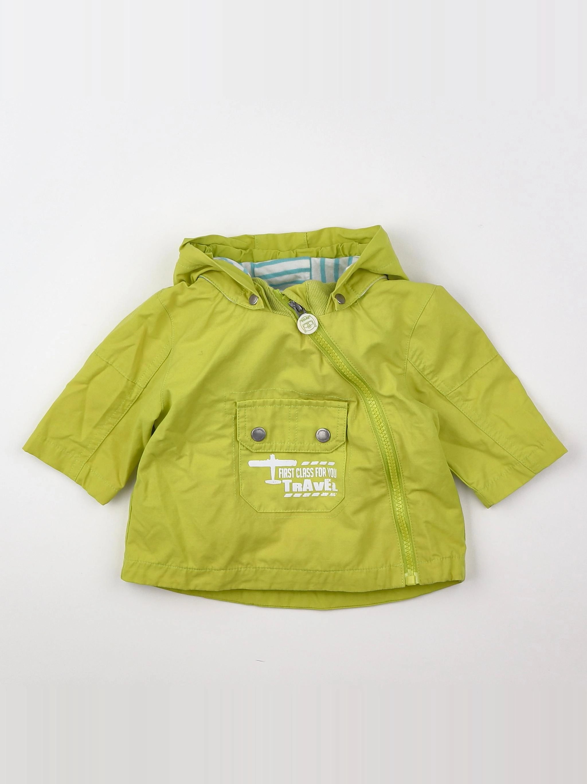 Vertbaudet - veste doublé vert fluo - 3 mois