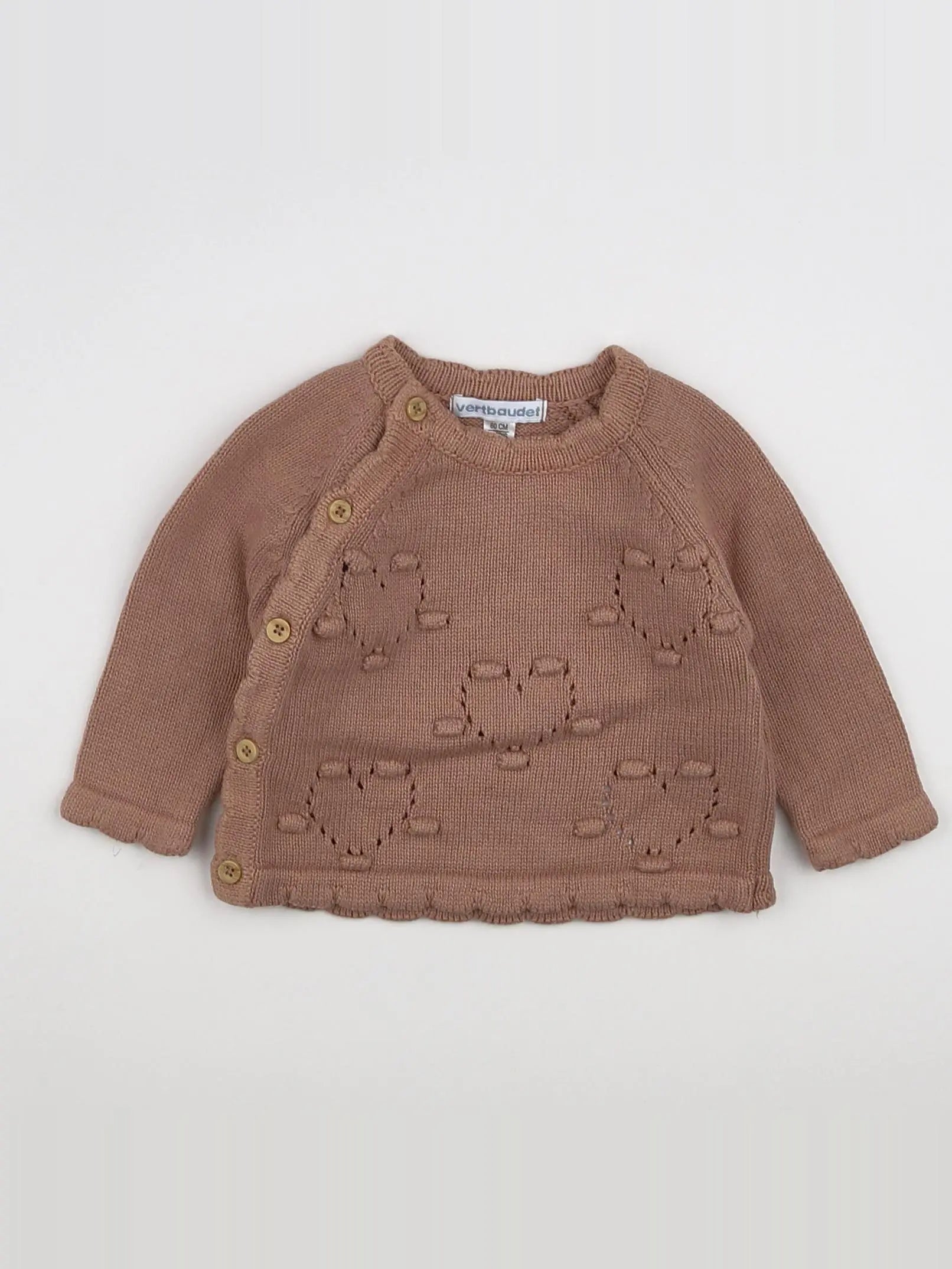 Vertbaudet - pull rose - 3 mois
