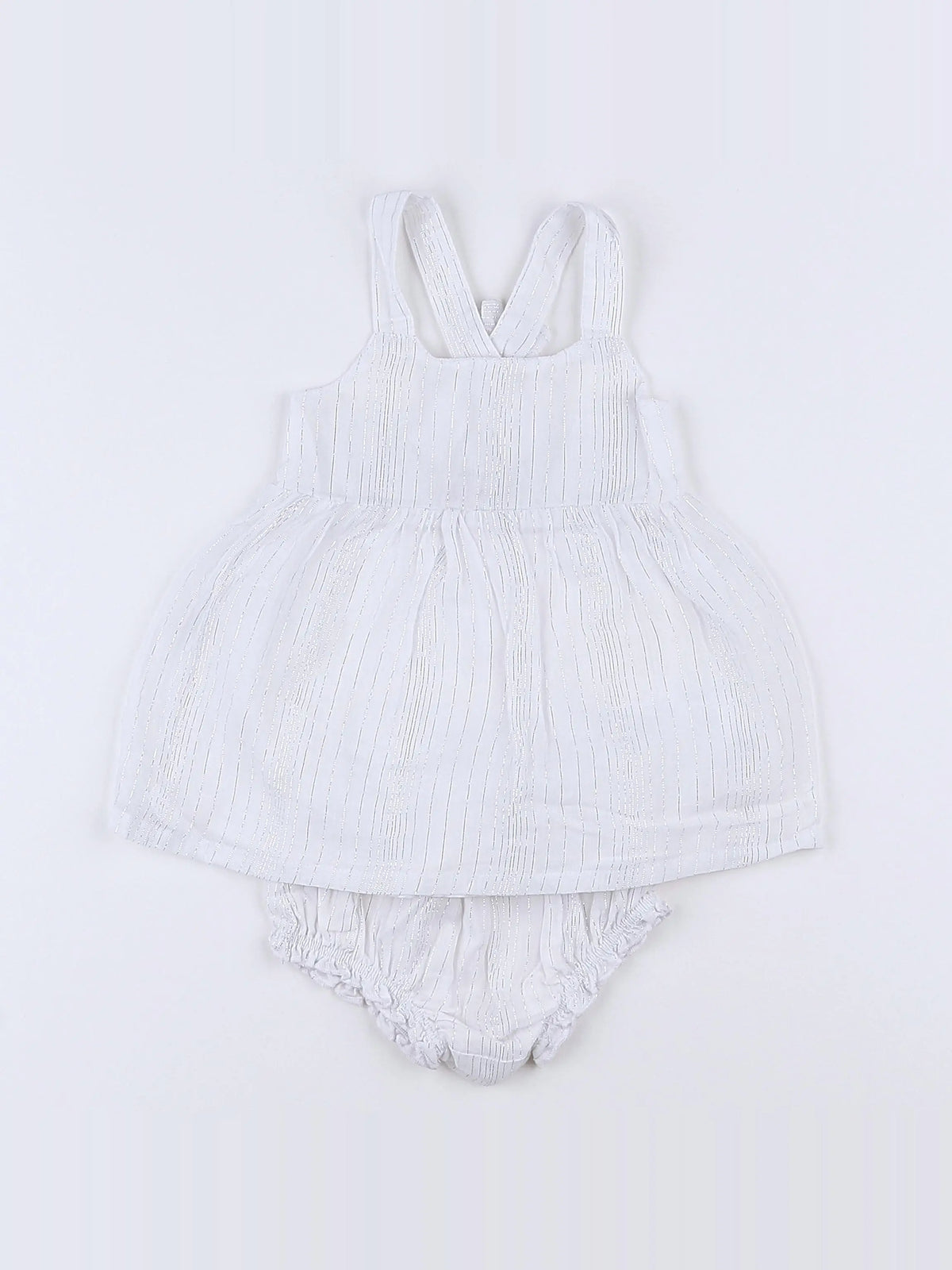 La Redoute - robe blanc, gris - 3 mois