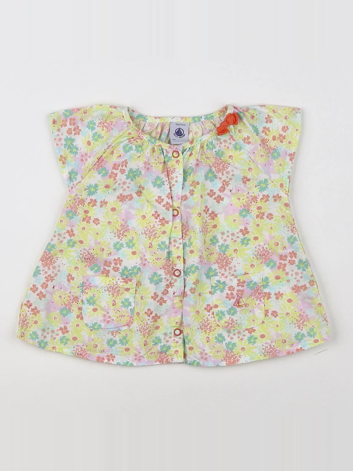 Petit Bateau - blouse multicolore - 12 mois