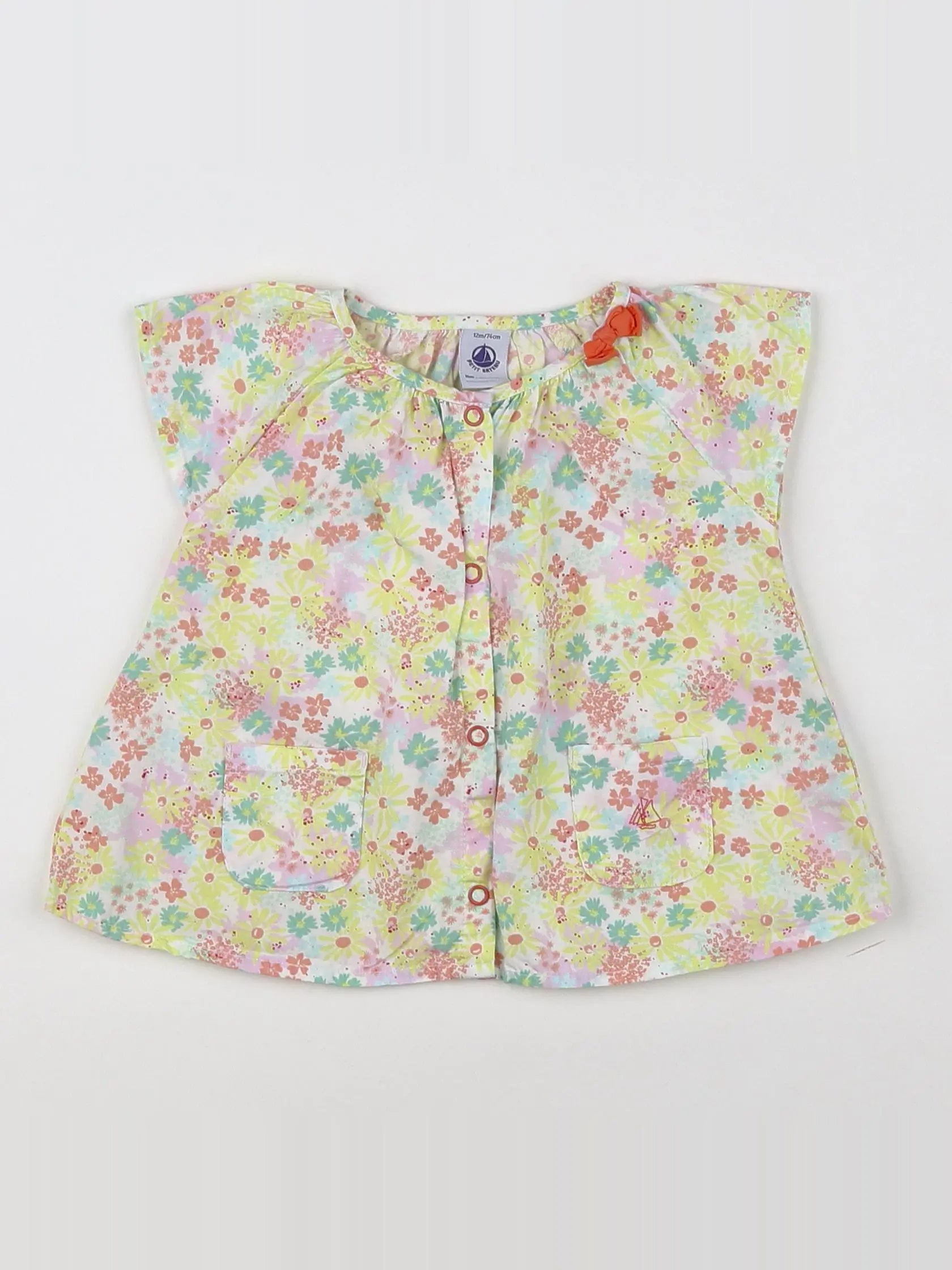 Petit Bateau - blouse multicolore - 12 mois