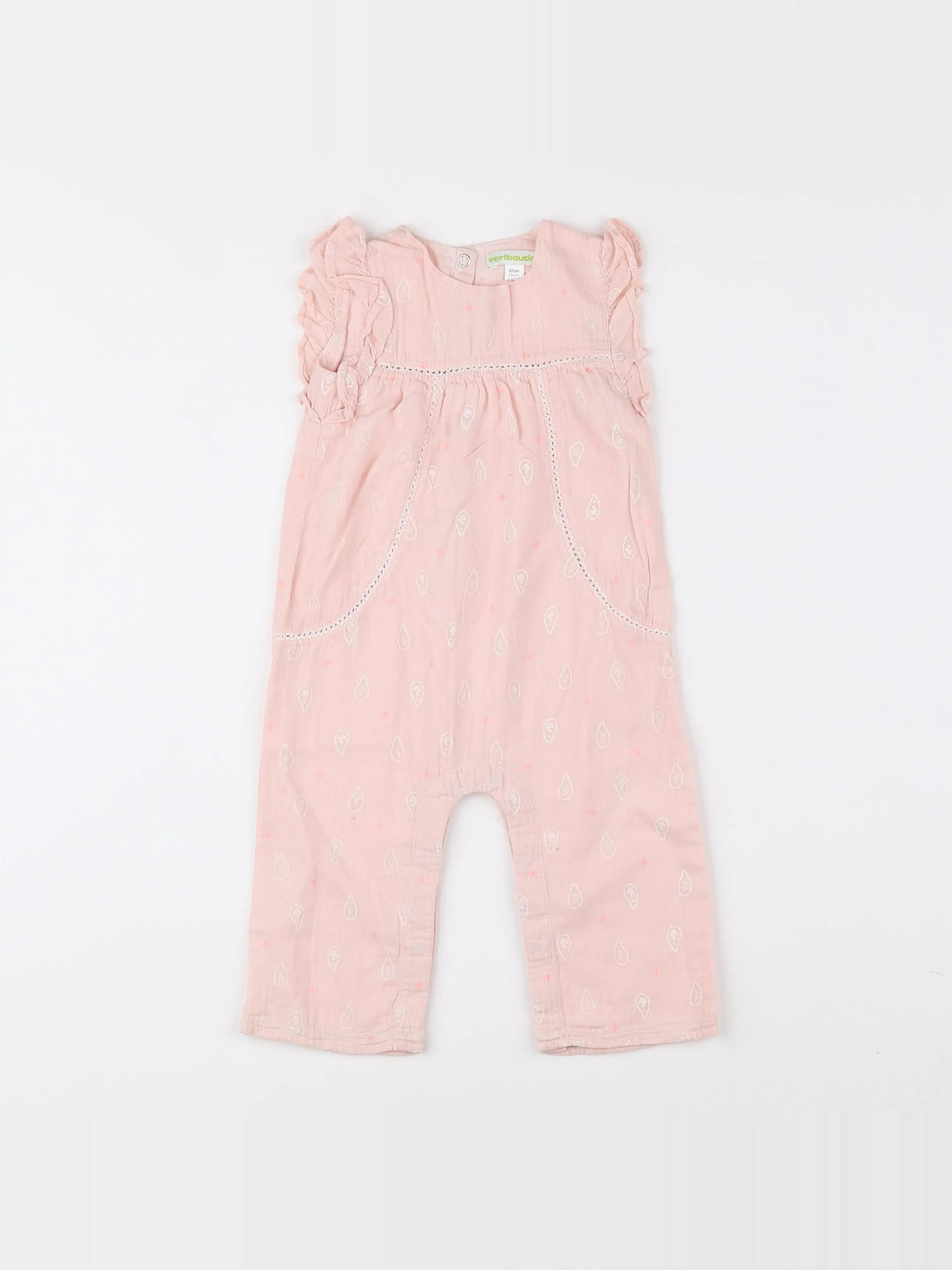 Vertbaudet - combinaison rose - 3 mois