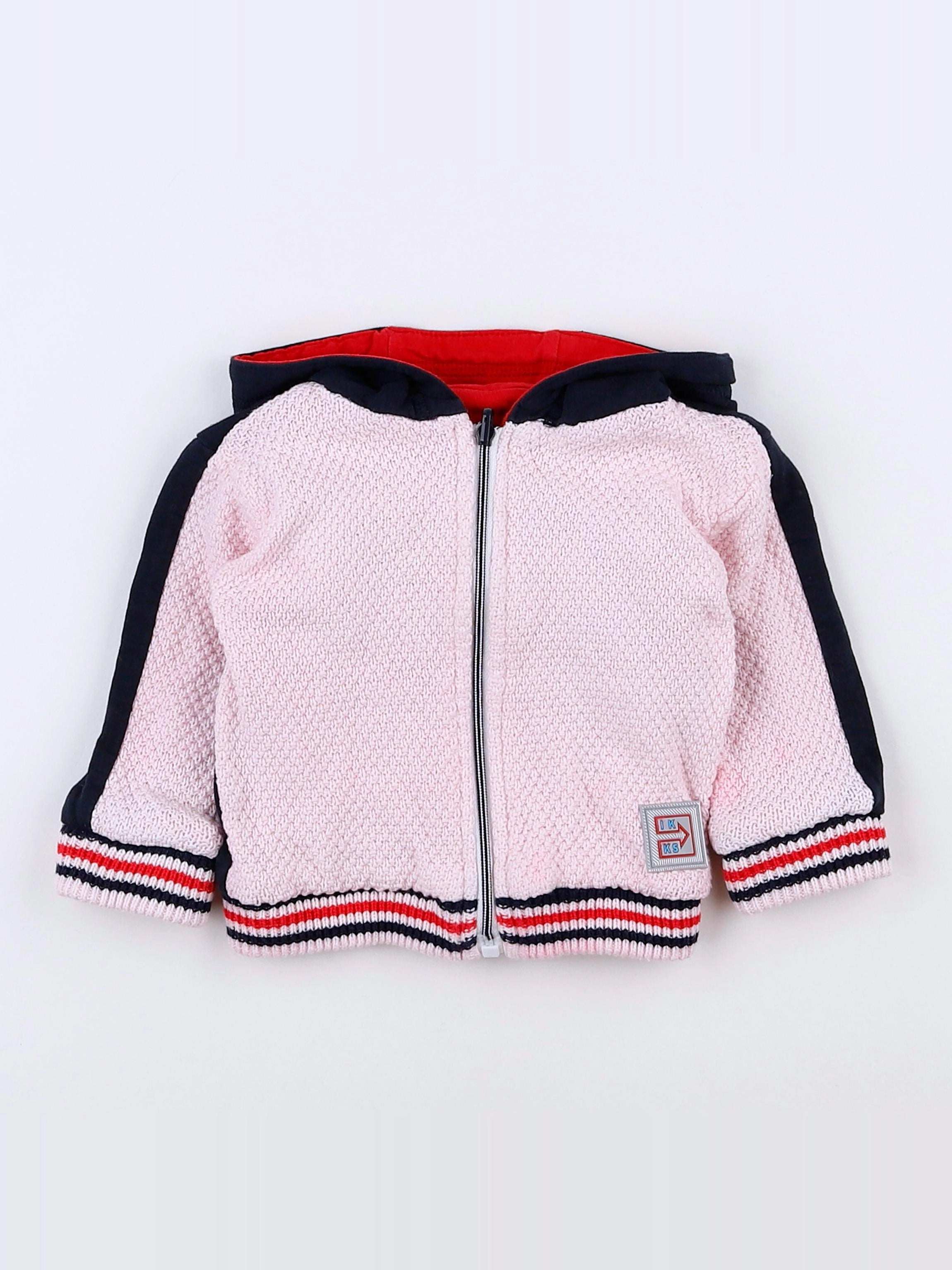 IKKS - gilet rose, rouge - 6 mois