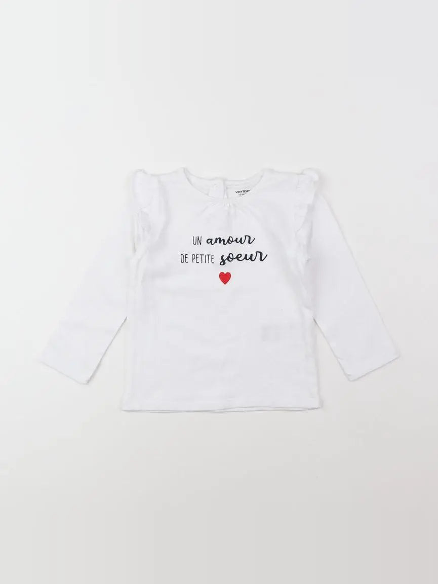Vertbaudet - tee-shirt blanc - 12 mois