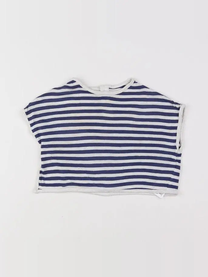 Mango - tee-shirt bleu, blanc - 9/12 mois