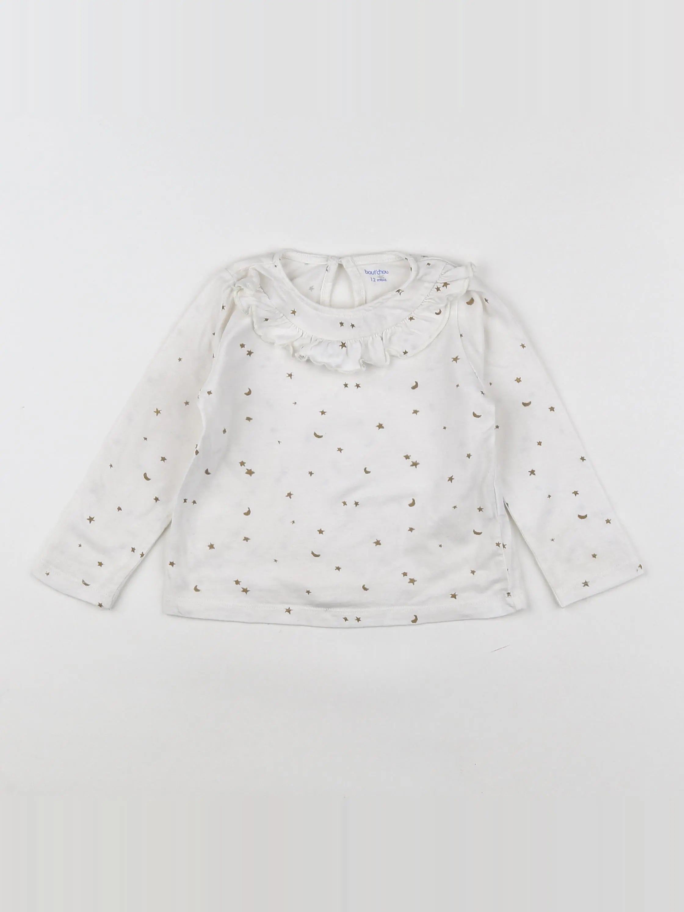 Boutchou - tee-shirt blanc, or - 12 mois