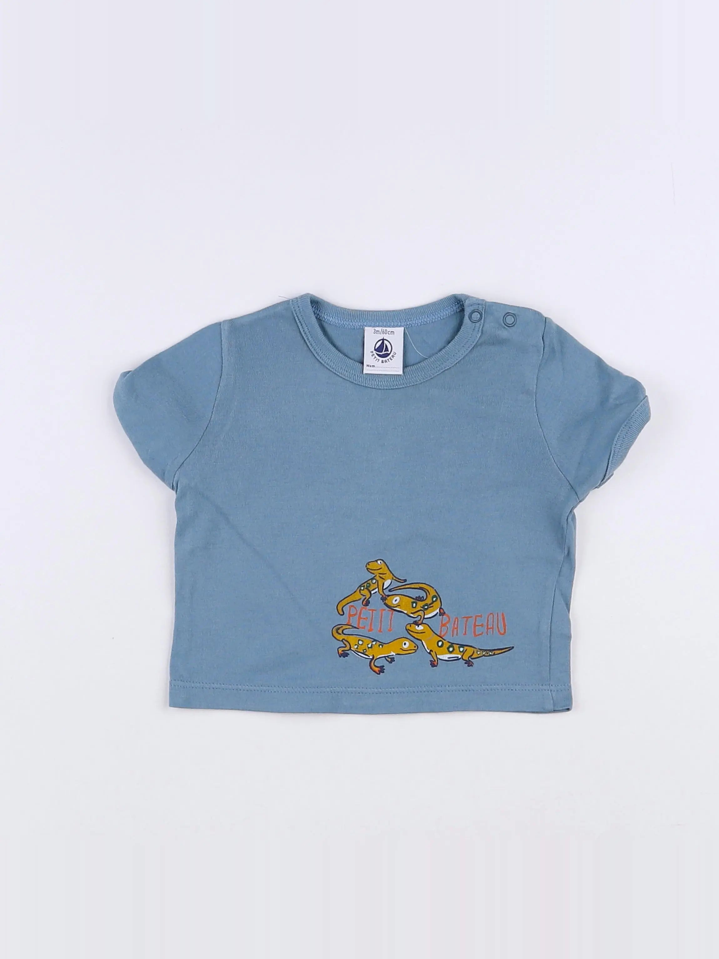 Petit Bateau - tee-shirt bleu - 3 mois