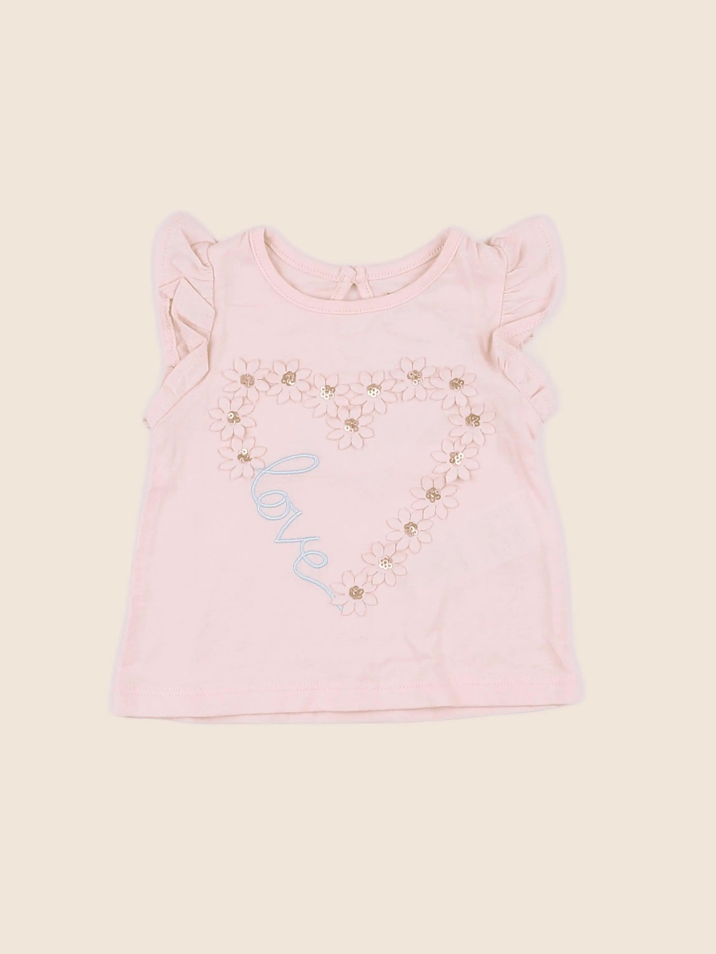 Vertbaudet - tee-shirt rose (état neuf) - 3 mois
