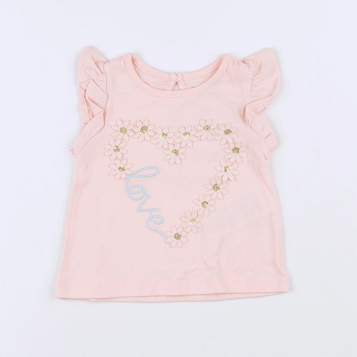 Vertbaudet - tee-shirt rose (état neuf) - 3 mois