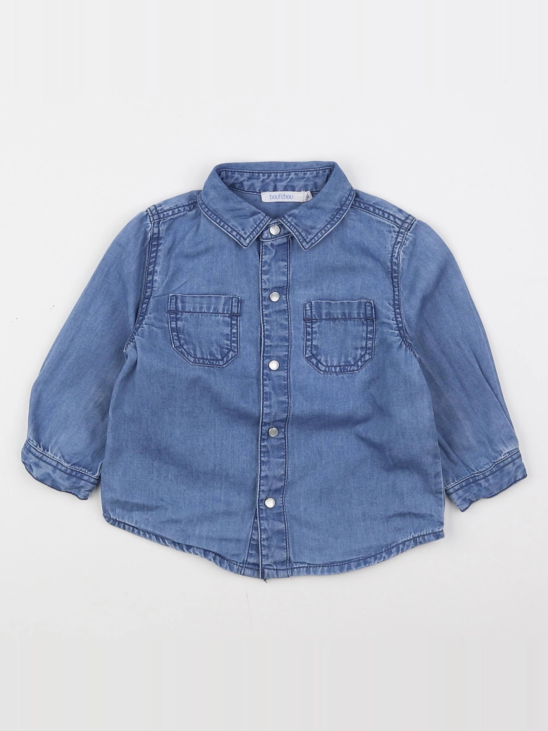 Boutchou - chemise bleu - 9 mois