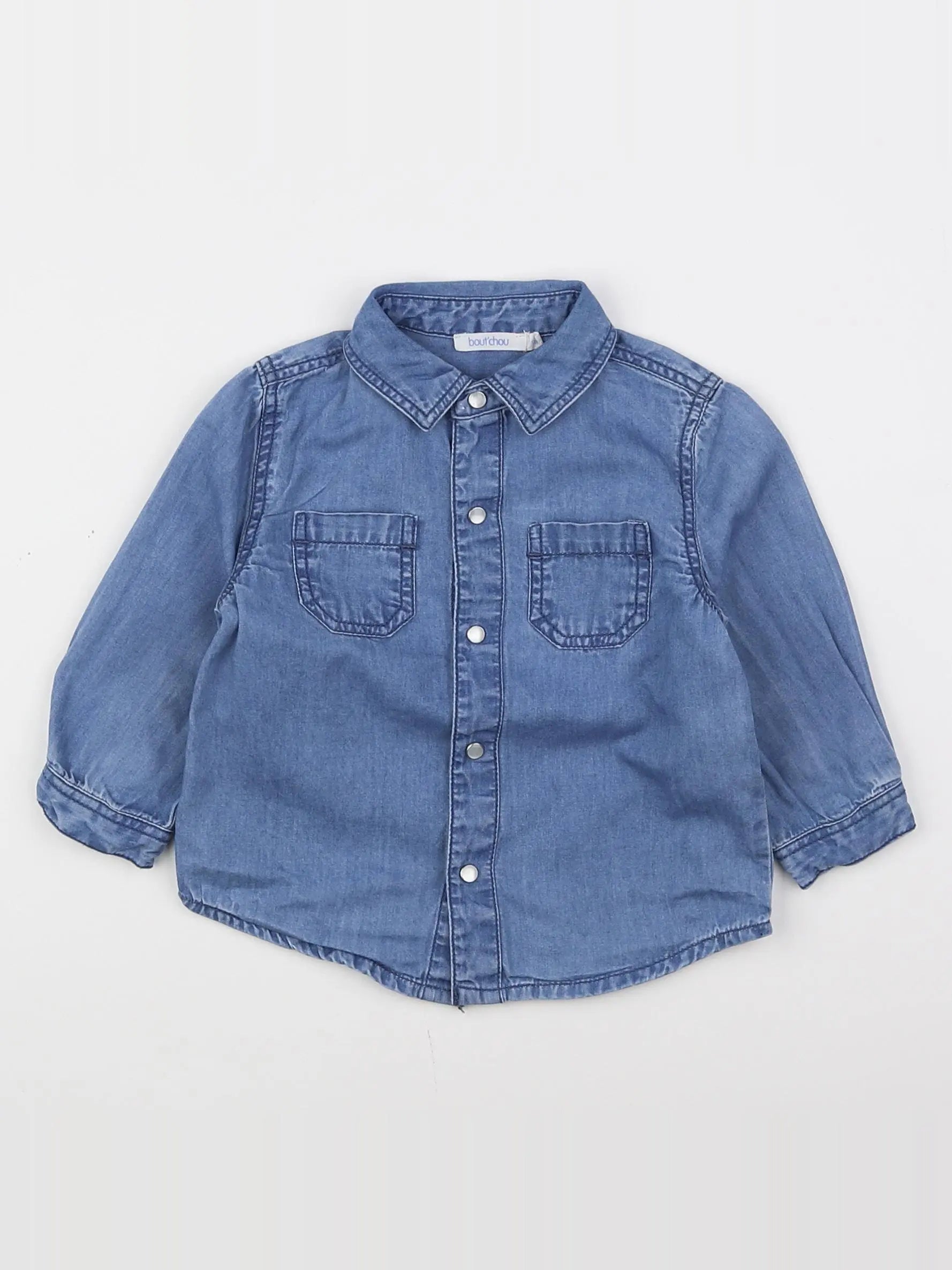 Boutchou - chemise bleu - 9 mois