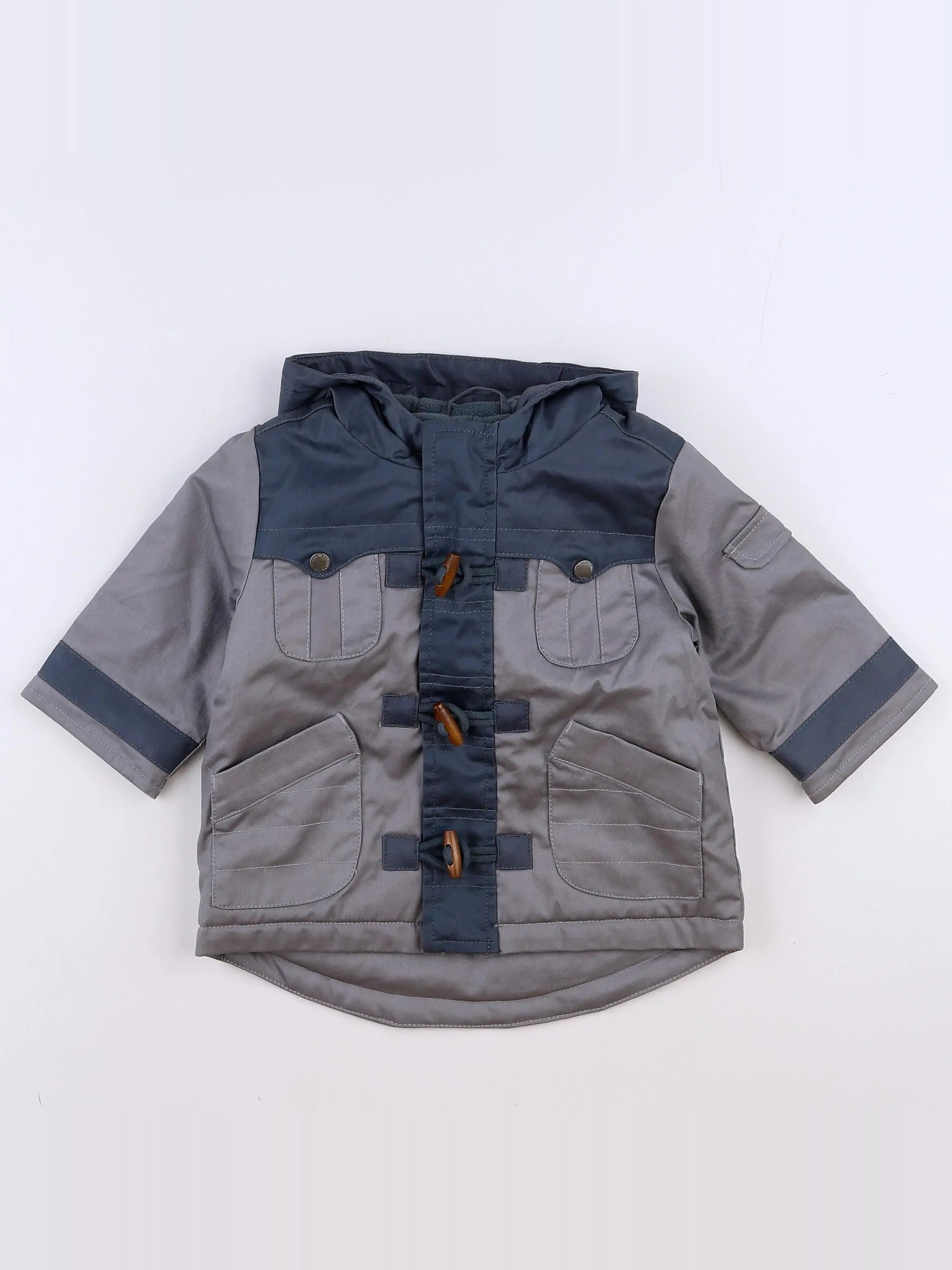 Vertbaudet - manteau gris - 9 mois