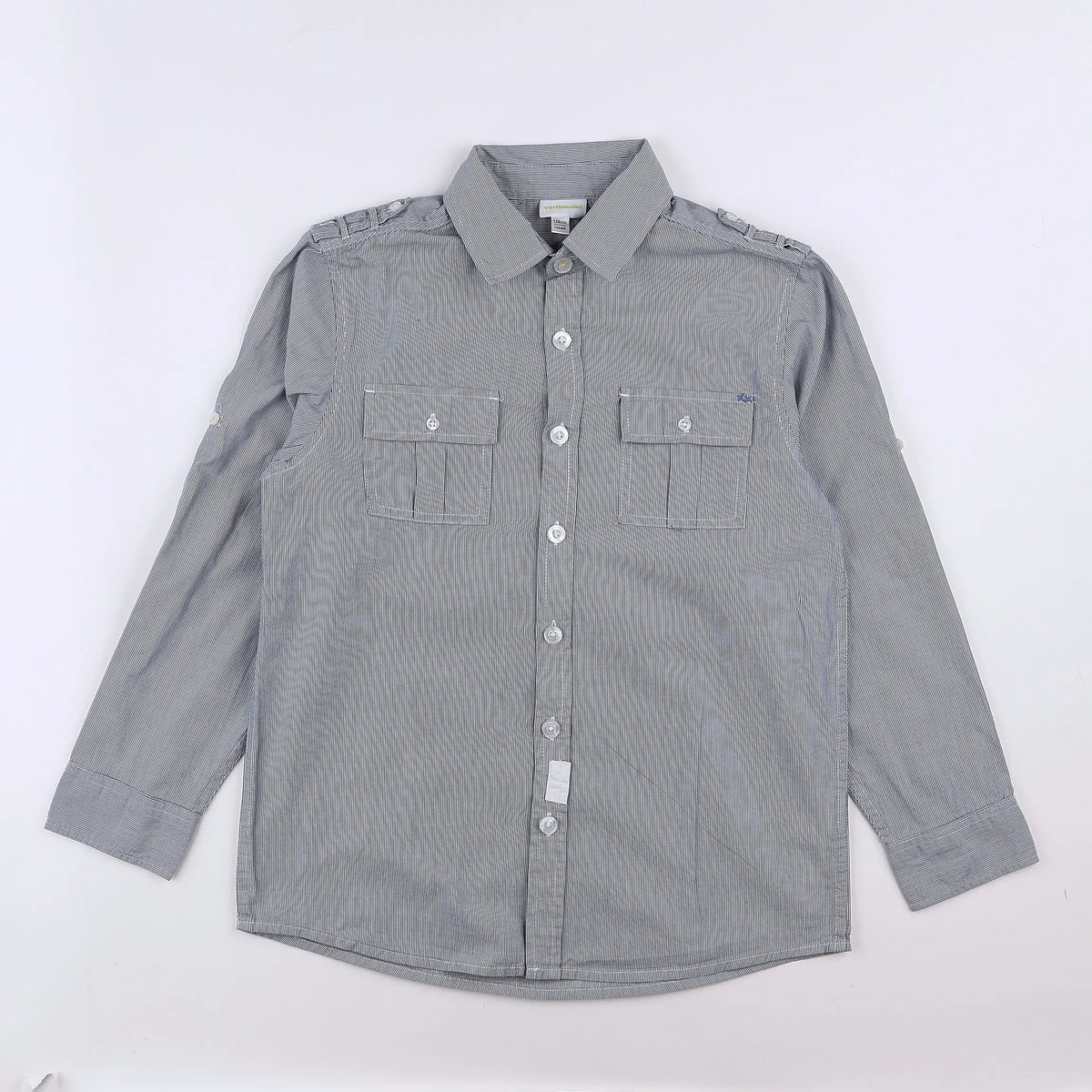 Vertbaudet - chemise blanc, bleu - 10 ans