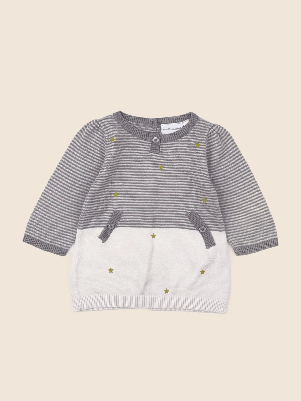 Vertbaudet - robe gris - 3 mois
