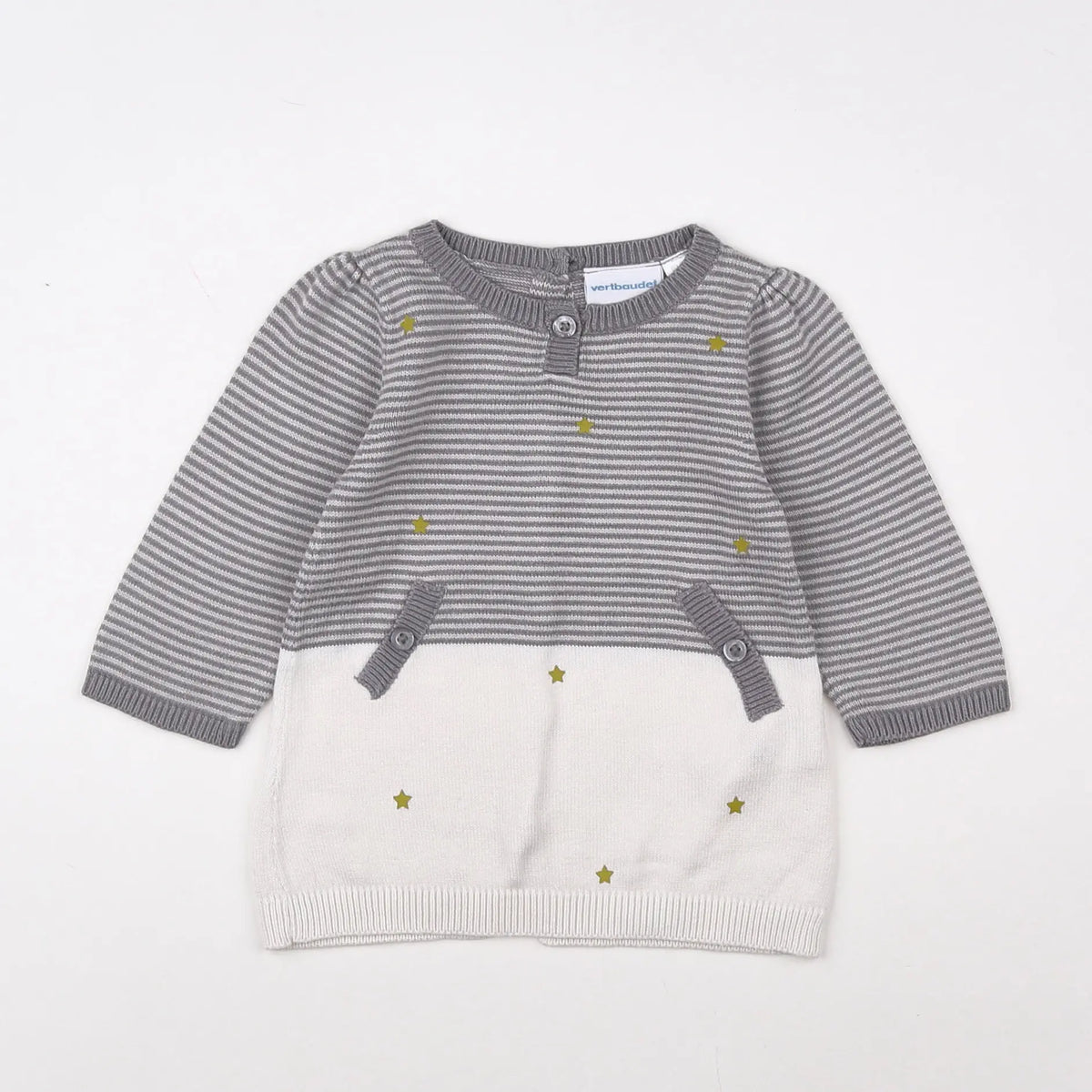 Vertbaudet - robe gris - 3 mois