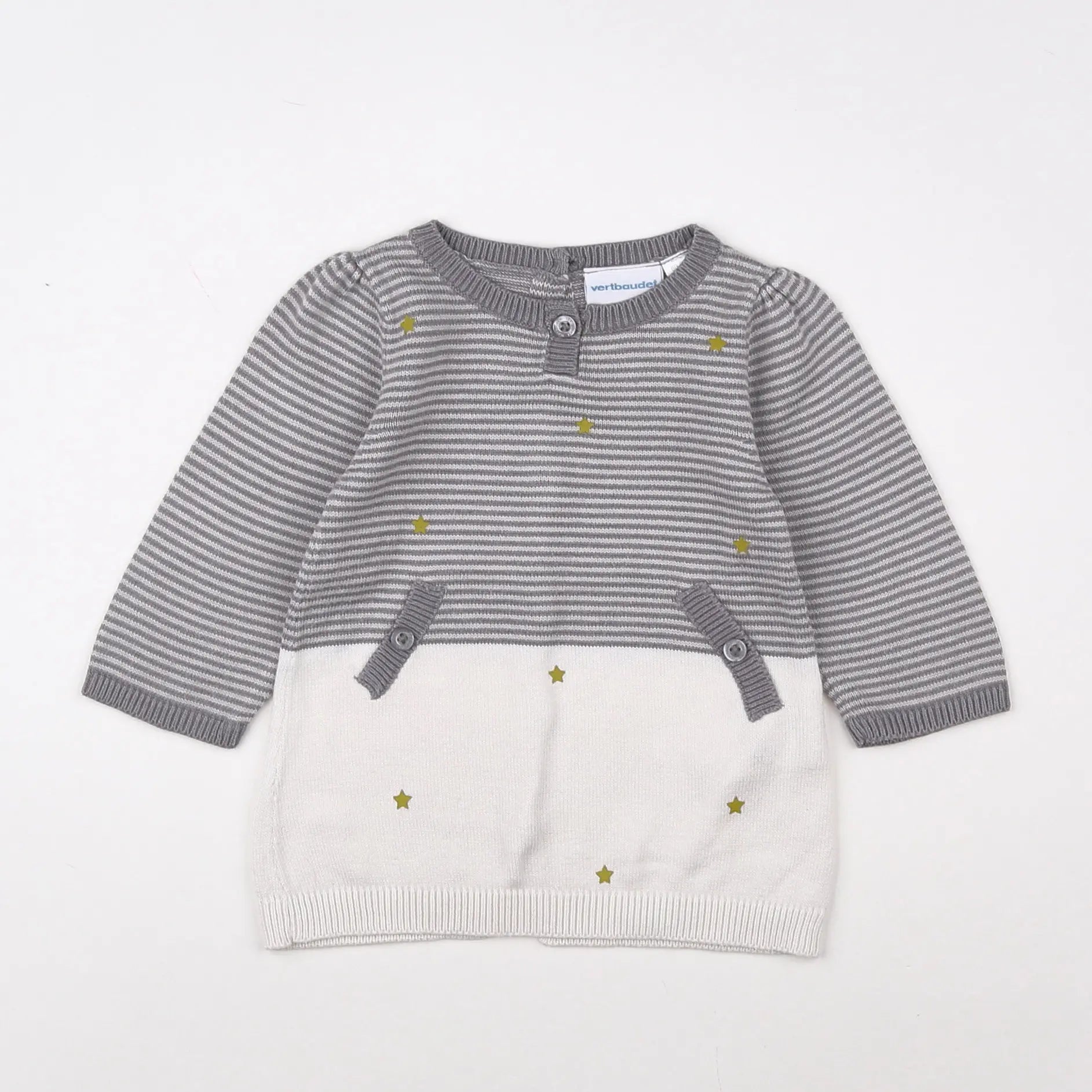 Vertbaudet - robe gris - 3 mois