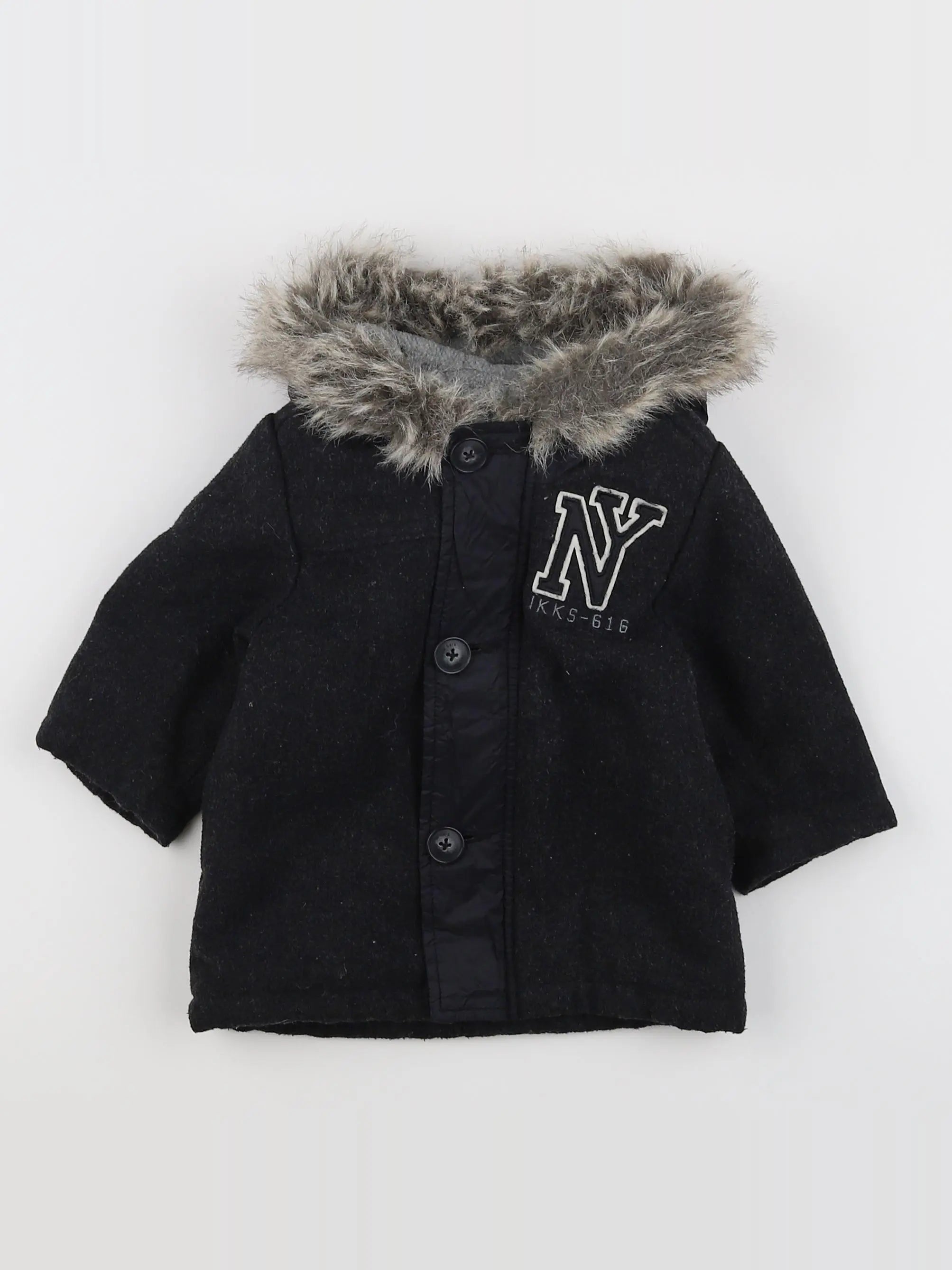 IKKS - manteau noir - 6 mois