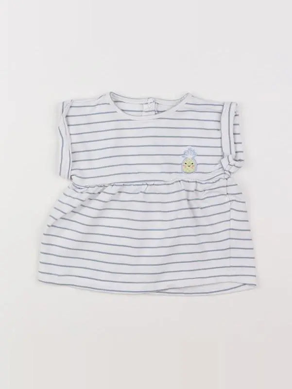 Vertbaudet - robe blanc, bleu - 3 mois