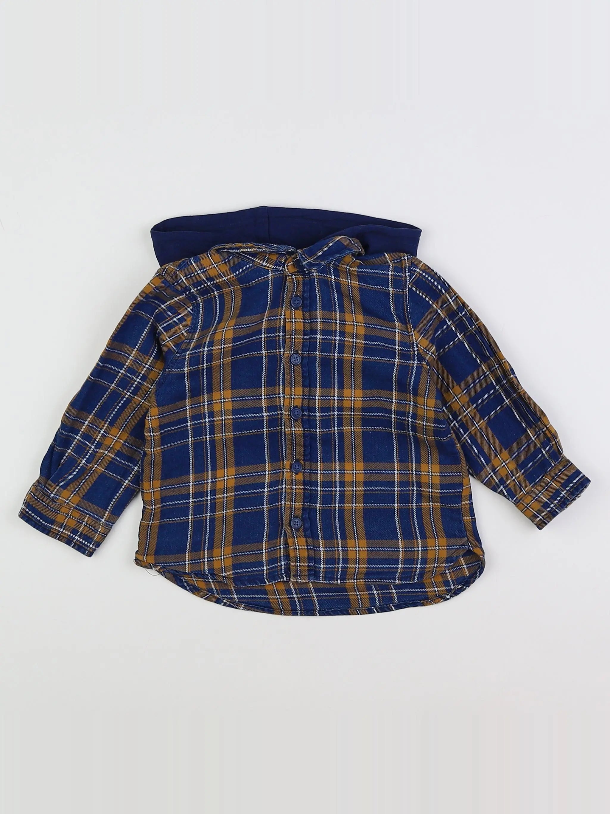 Tape à l'oeil - chemise bleu, jaune - 18 mois