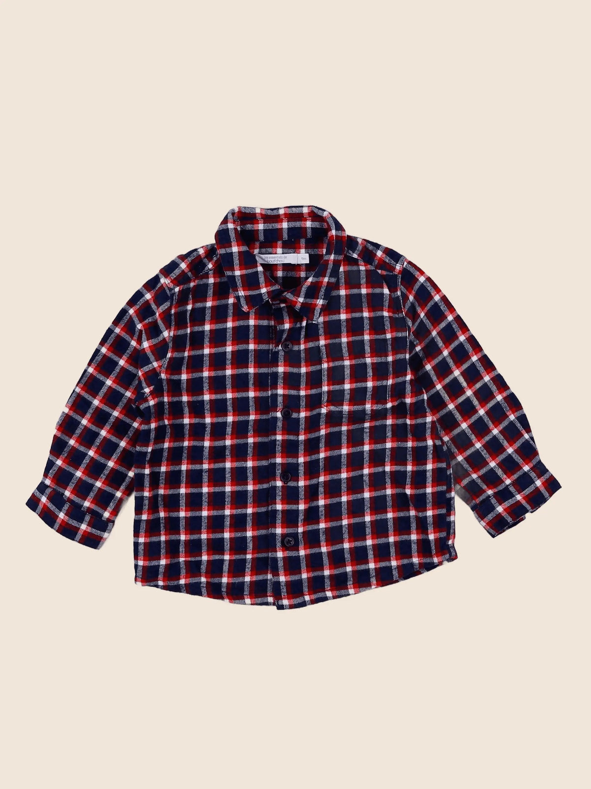 Boutchou - chemise bleu, rouge - 9 mois