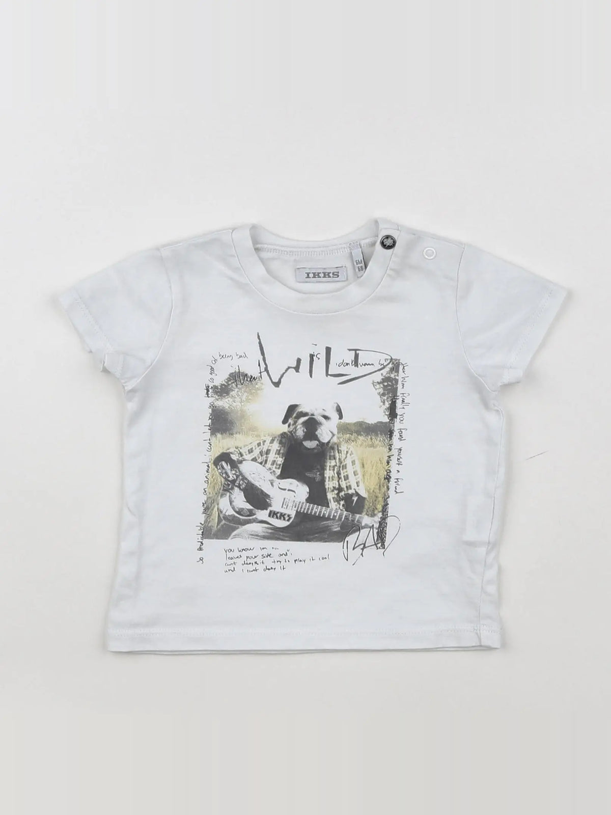 IKKS - tee-shirt blanc, gris - 6 mois