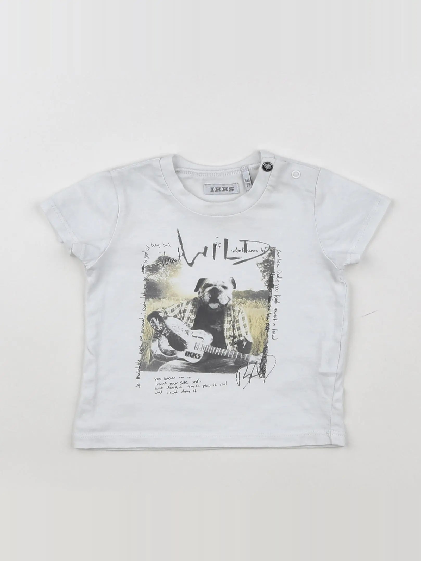 IKKS - tee-shirt blanc, gris - 6 mois